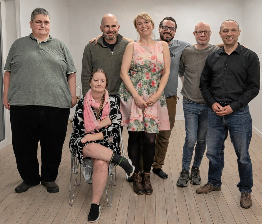 Den nye bestyrelse, fra v. Thomas Henriksen, Stella Gaarsdal Larsen, Simon Jones, Kirsten Laurell Wind Skovgaard, Claus Ratcliffe Pedersen, Steen Skivinger og Kåre Gram.