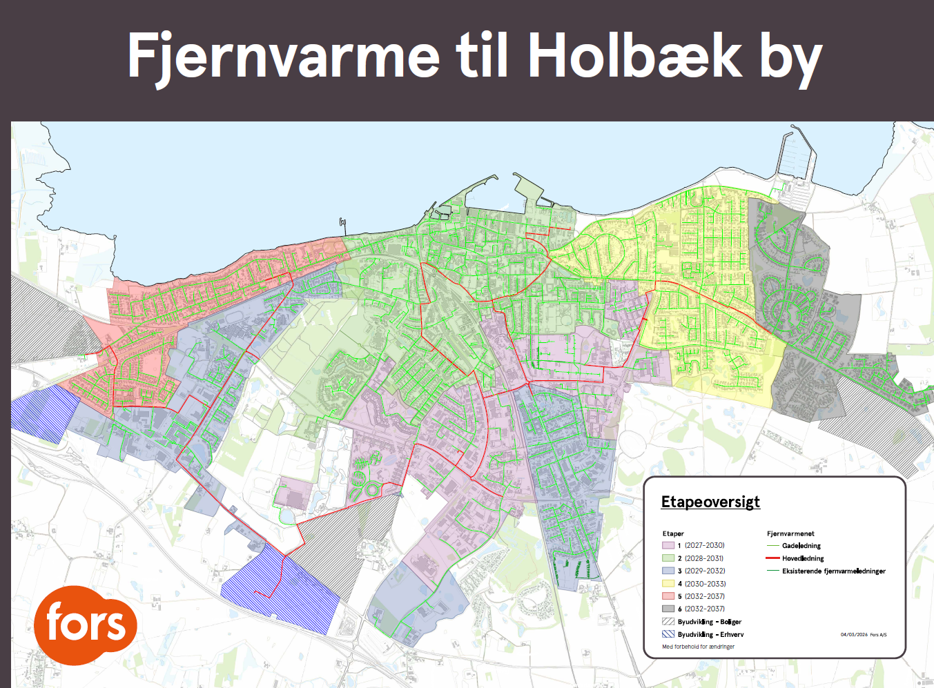 Sådan ligger de forskellige etaper for udrulningen af fjernvarme.