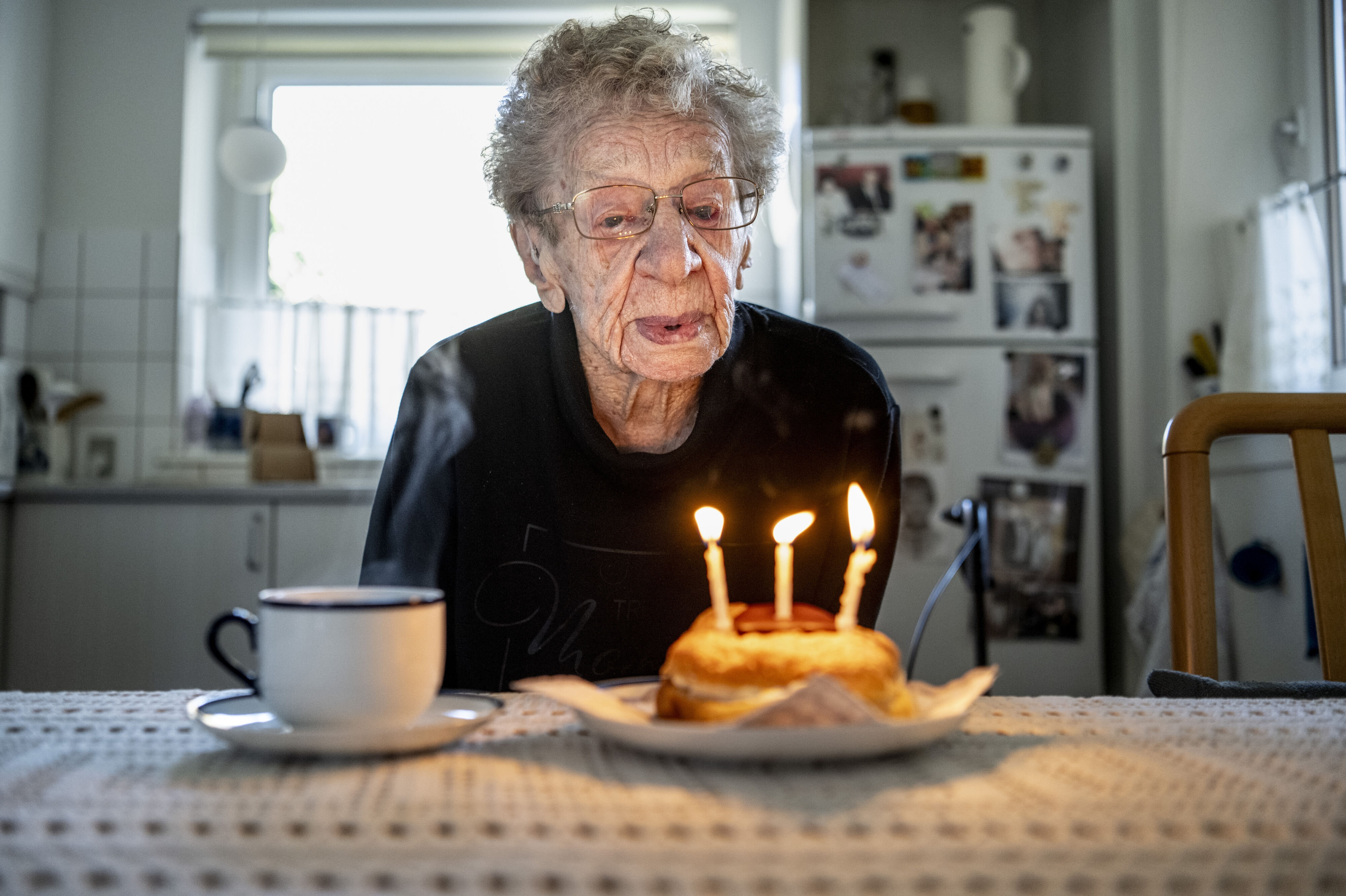 Kirsten Schwalbe foreviget, da hun fyldte 111 år i 2025. (Arkivfoto).