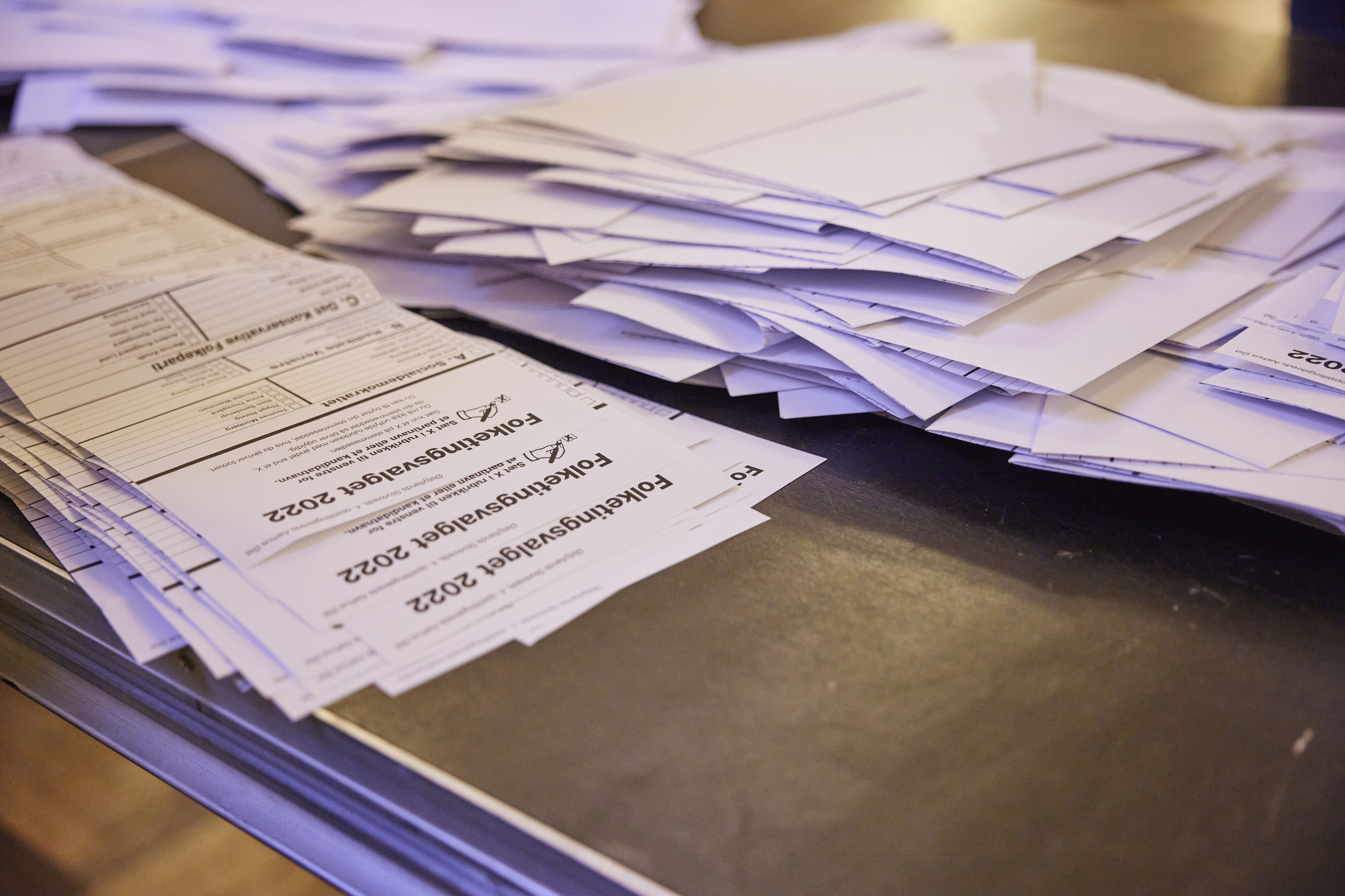 Ud af de 4.269.044, der var stemmeberettigede ved folketingsvalget i 2022, valgte 3.592.041 af dem enten at brevstemme eller møde op på et valgsted. (Arkivfoto).