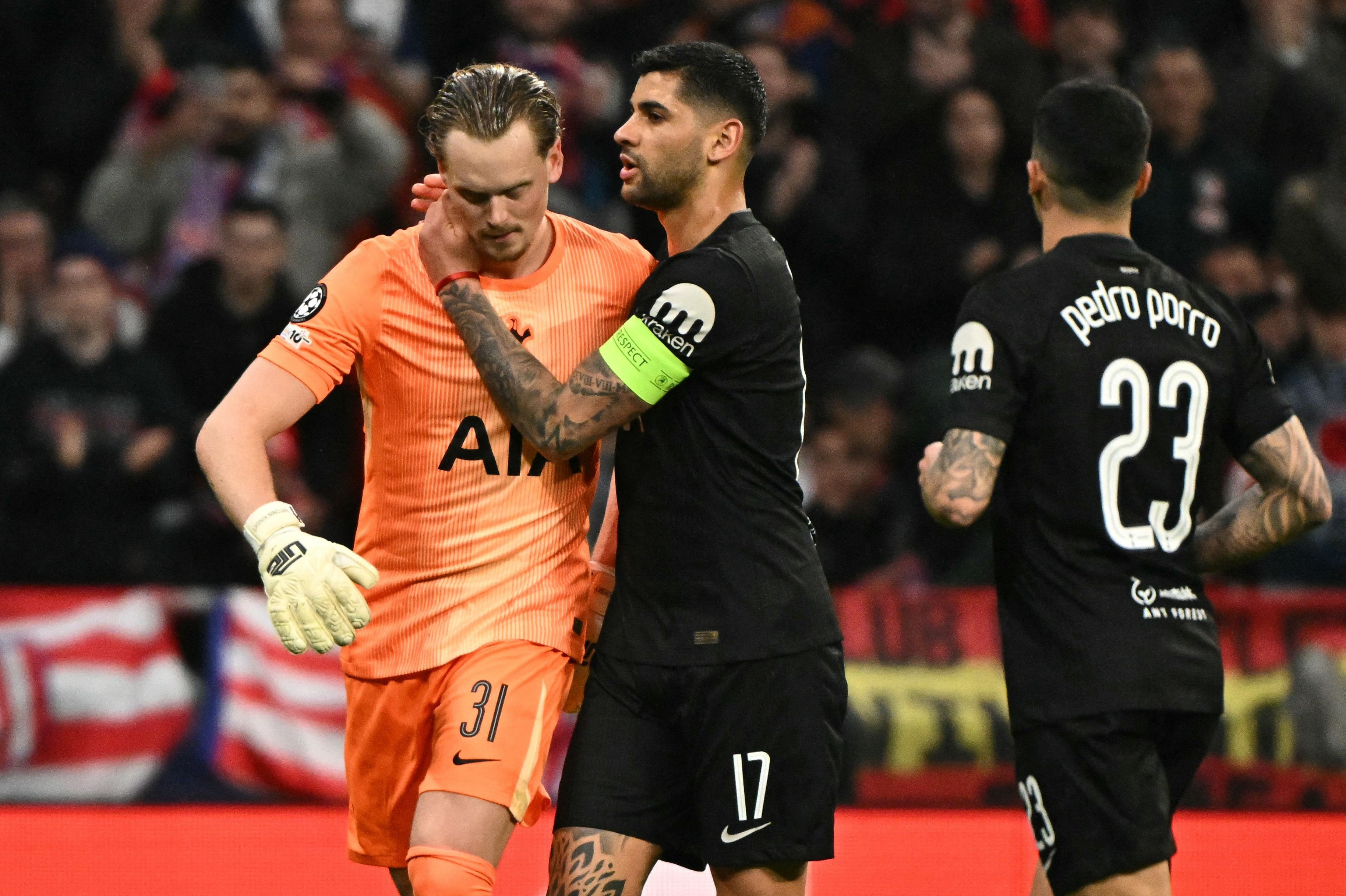 Antonin Kinsky blev efter 17 minutter hevet ud af opgøret mod Atlético Madrid i Champions League efter flere personlige fejl.