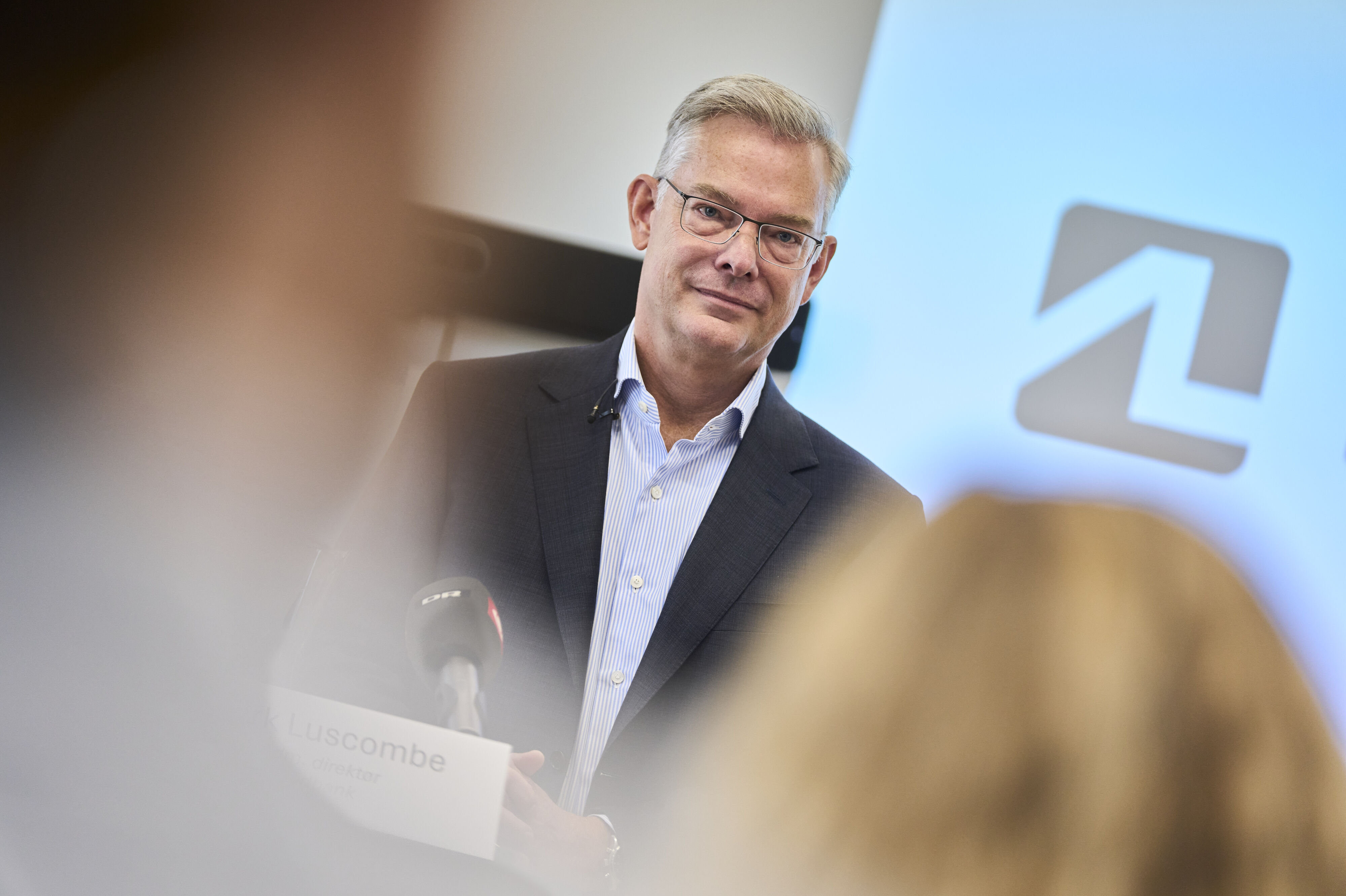 Mark Luscombe, der tidligere var administrerende direktør i Sydbank, og nu er administrerende direktør i AL Sydbank, præsenterede fusionen mellem de tre banker på et pressemøde i oktober 2025. (Arkivfoto).