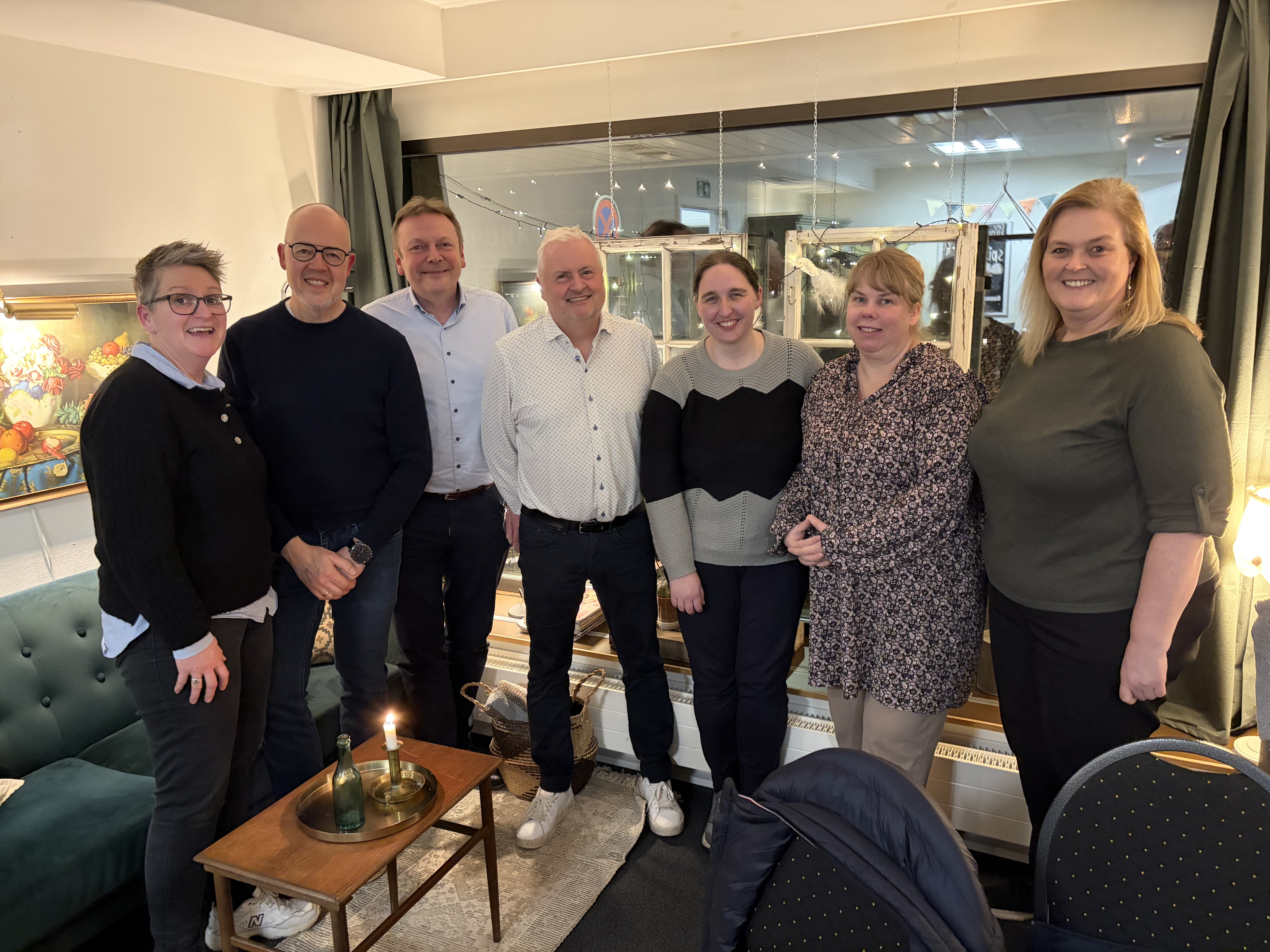 Bestyrelsen i Fællesskabets Hus venstre mod højre Christiana Diekelmann, Michael Diekelmann, Jesper Wienmann, Peter Joensen, Kristina Haurholm, Christina Andersen og Tina Beck-Nilsson.