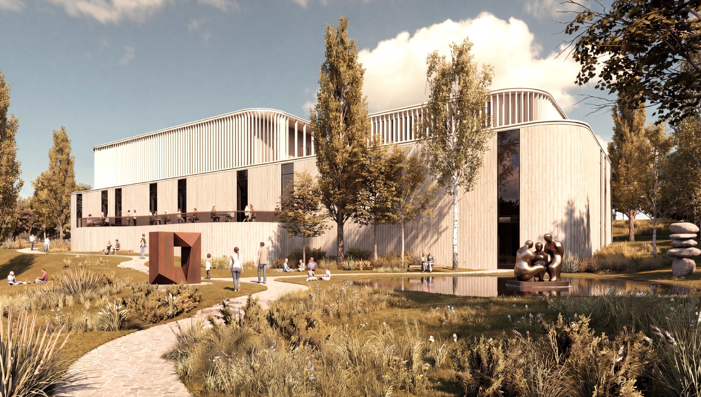 Sådan ser en af de første illustrationer af det nye museum ud.