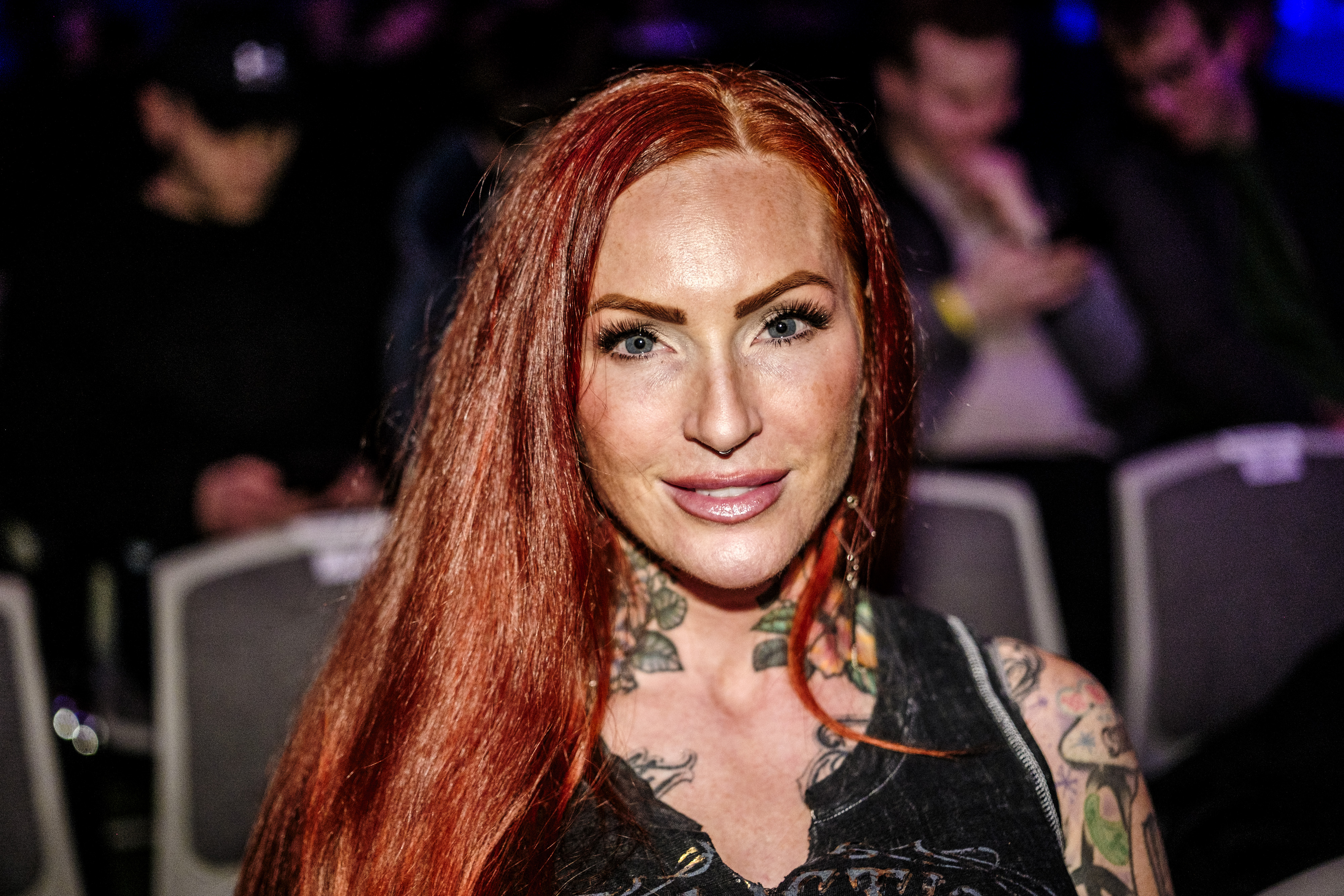Den tidligere MTV-vært Anne Lindfjeld var en af flere kendte danskere, der overværede MMA Galla i Brøndby Hallen den 28. marts.