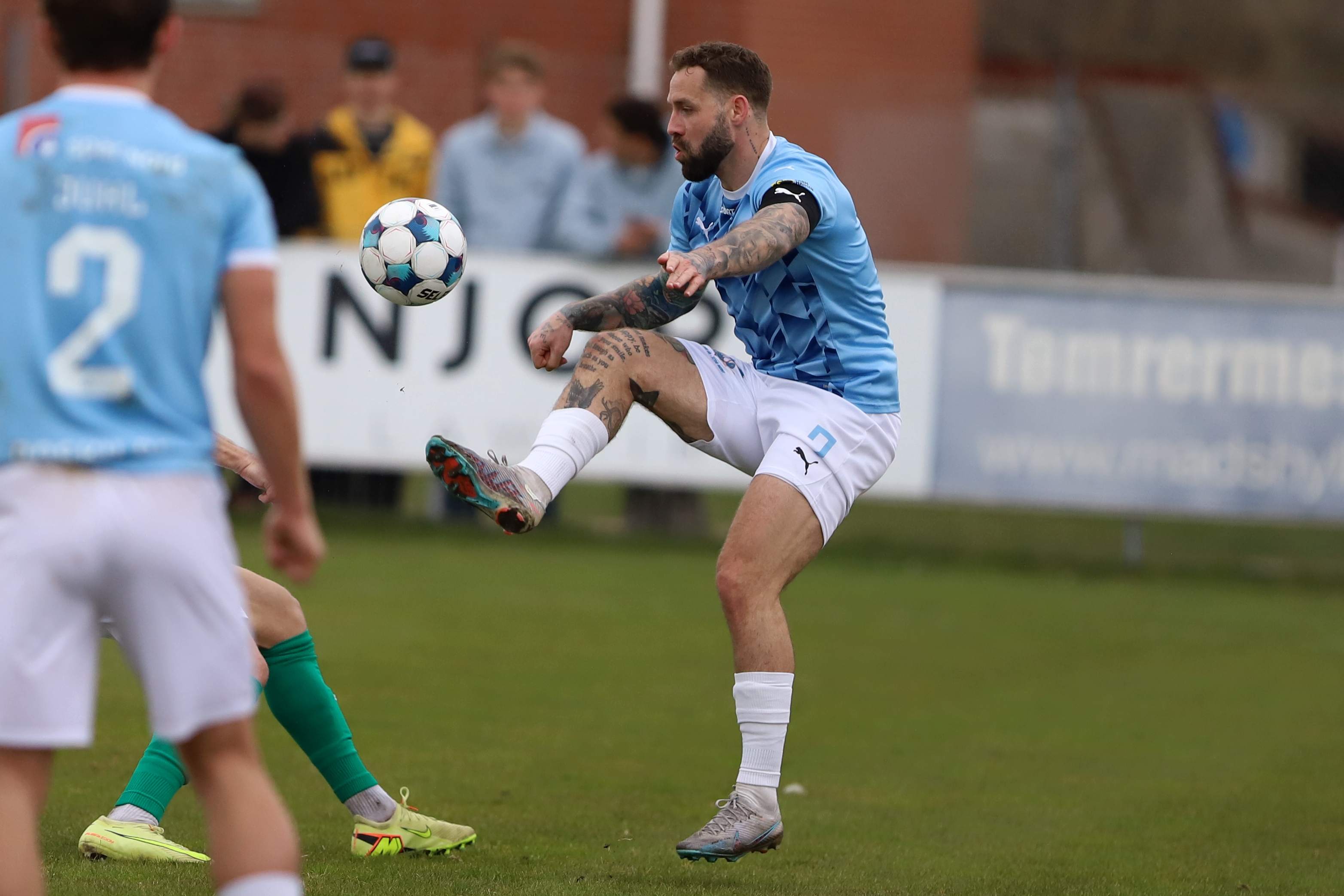 FC Roskildes Emil Nielsen i kampen mod Næstved 2. april.