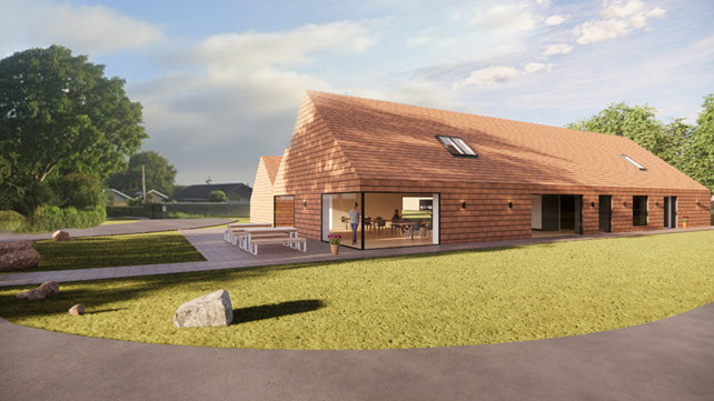 Planen er en omkring 300 kvadratmeter stor bygning med sal, køkken og nødvendige faciliteter for at skabe nyt mødested.