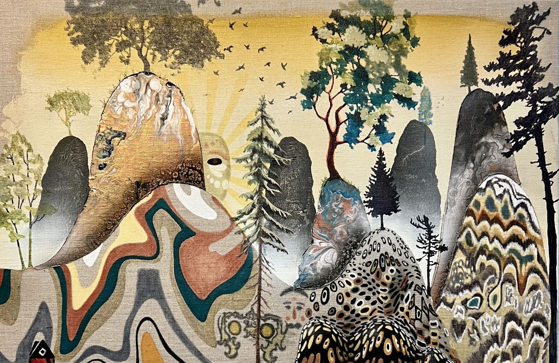 Fem samtidskunstnere har leveret værker til udstillingen 'Mytisk grundstof', som kan ses i Æglageret frem til 17. maj.