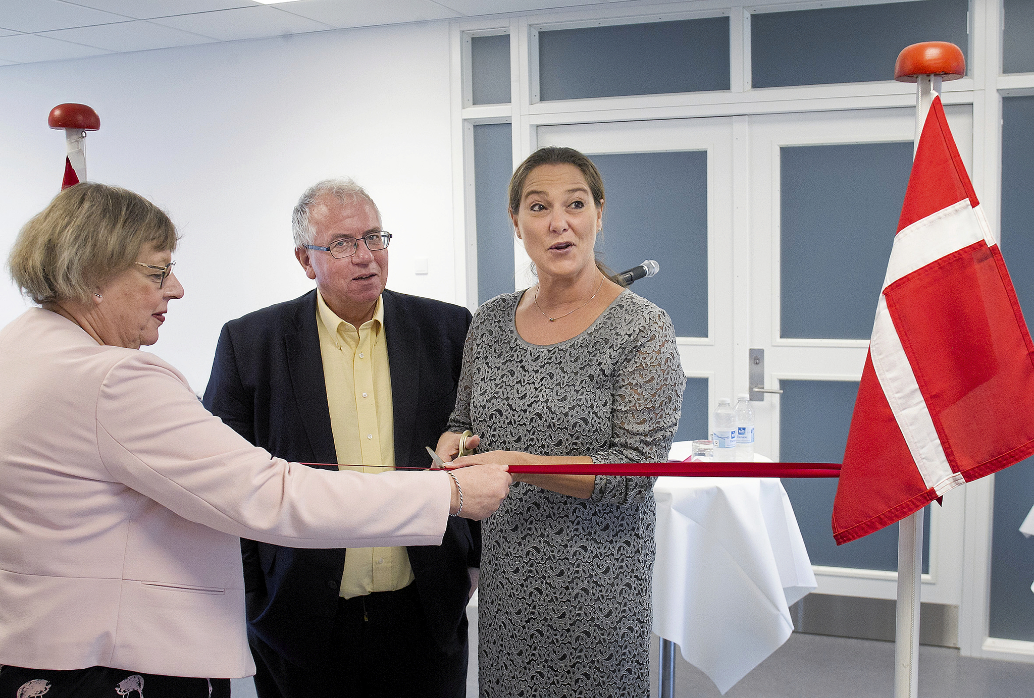 Krifa-formand Jane Heitmann har i et brev til Folketingets Beskæftigelsesudvalg opfordret til, at blokaderetten indskrænkes ved lov. Billedet her er taget ved en tidligere lejlighed, da hun som formand for Folketingets sundheds- og ældreudvalg fik lov til at klippe en indvielsessnor på Filadelfia i Dianalund.