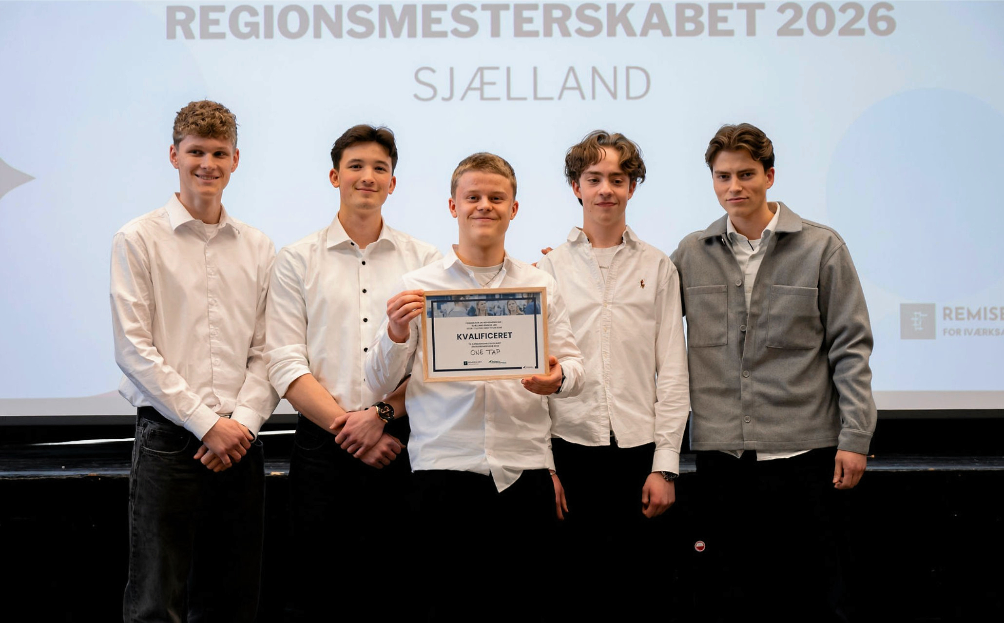 Emil Hedegaard Jørgensen, Johannes Hougaard Qvist, Jonathan Bartholin, Max Rath Brodersen og Christopher Damborg skal til DM i Entreprenørskab.