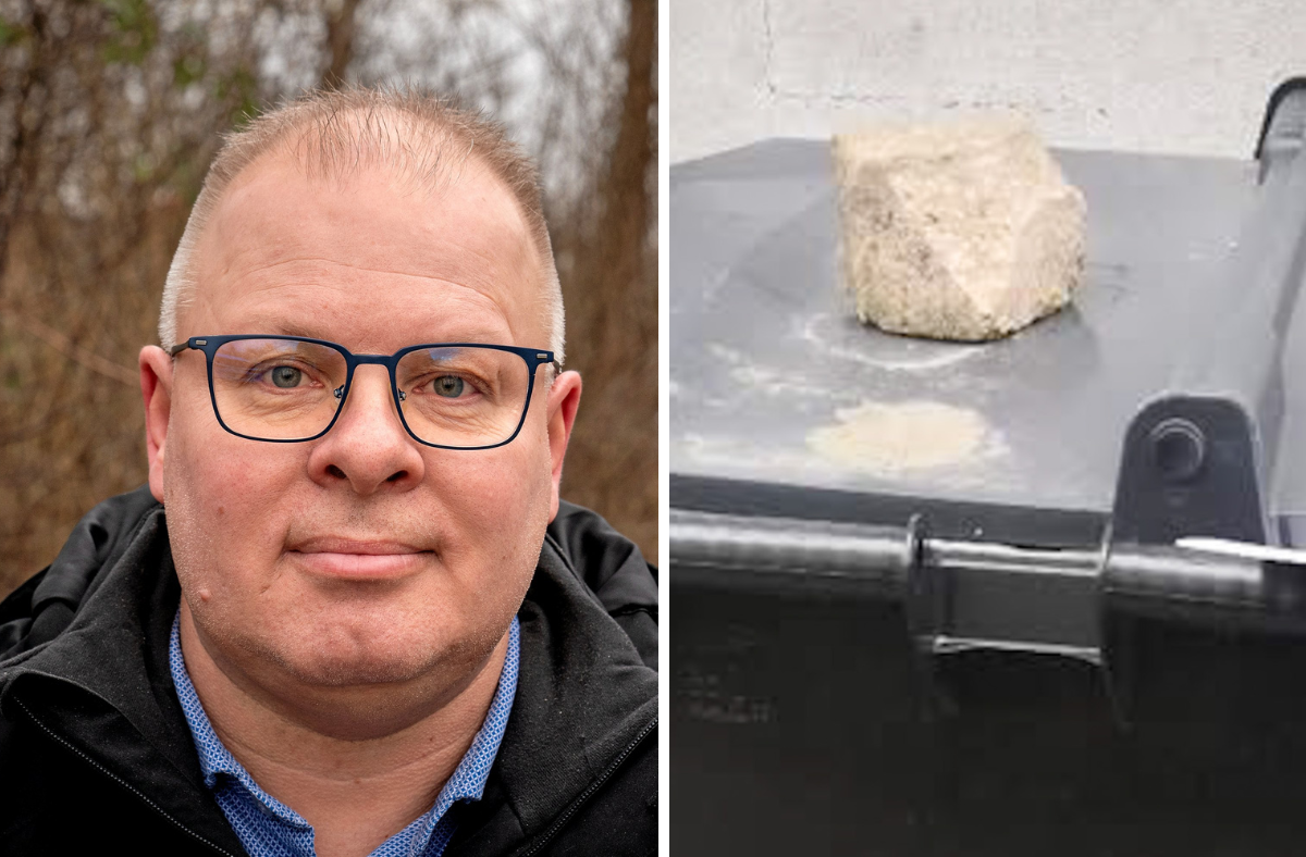 Leif Nebbelunde fik sig en overraskelse, da han gik ud i vejkanten for at hente sin skraldespand.
