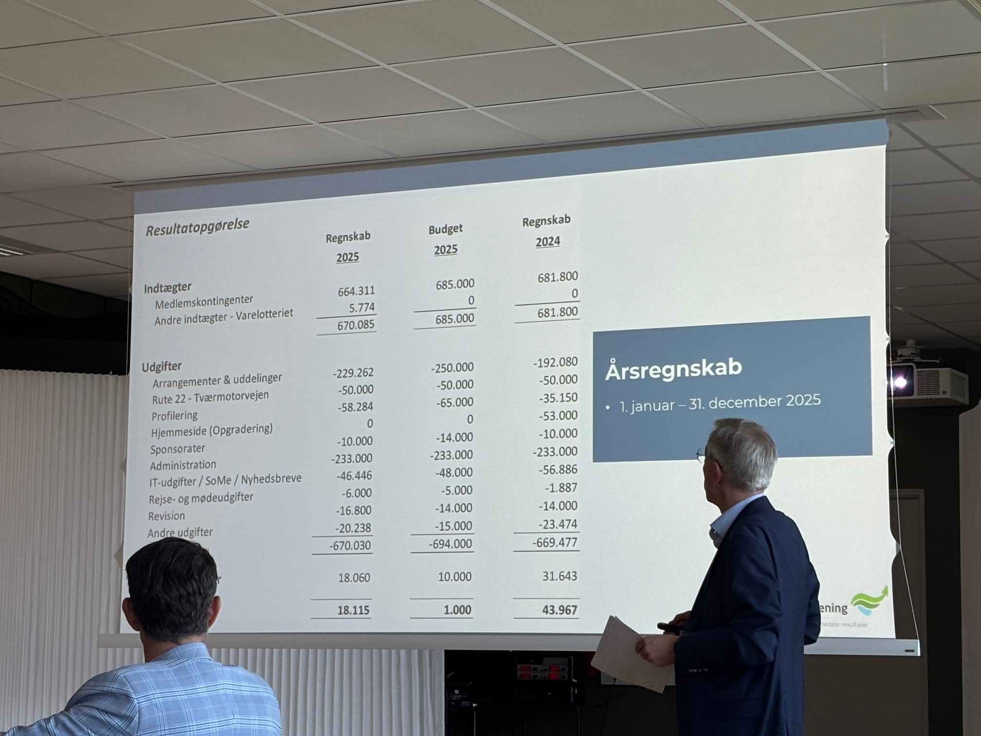 Kenneth Ladefoged Petersen fremlægger sit sidste regnskab som kasserer for Næstved Erhvervsforening.
