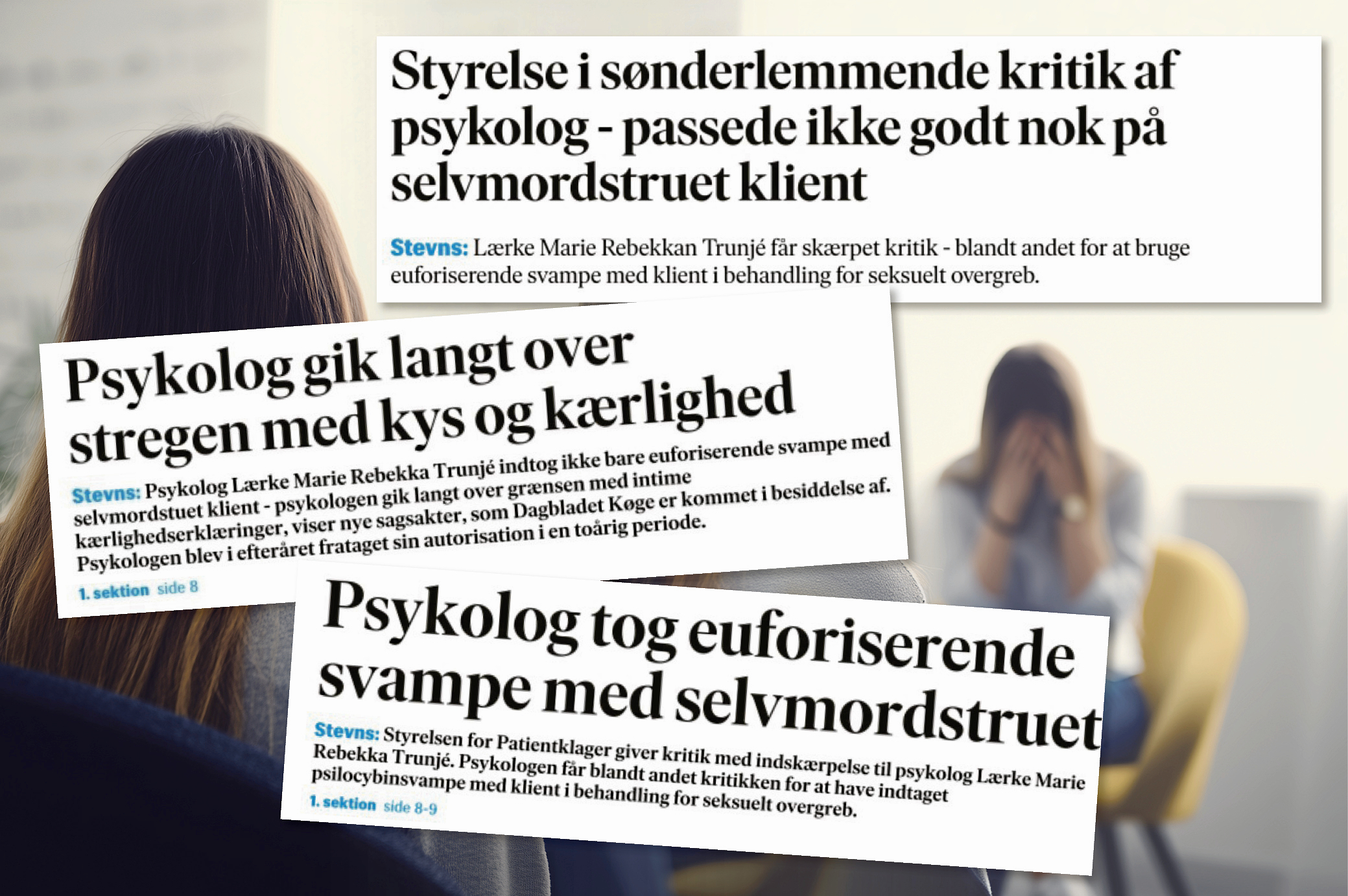 Psykolog Lærke Marie Rebekka Trunjé fra Stevns mener, at medieomtalen af hendes sag har været skæv og misvisende, forklarer hun i et skriftligt svar til Dagbladet.