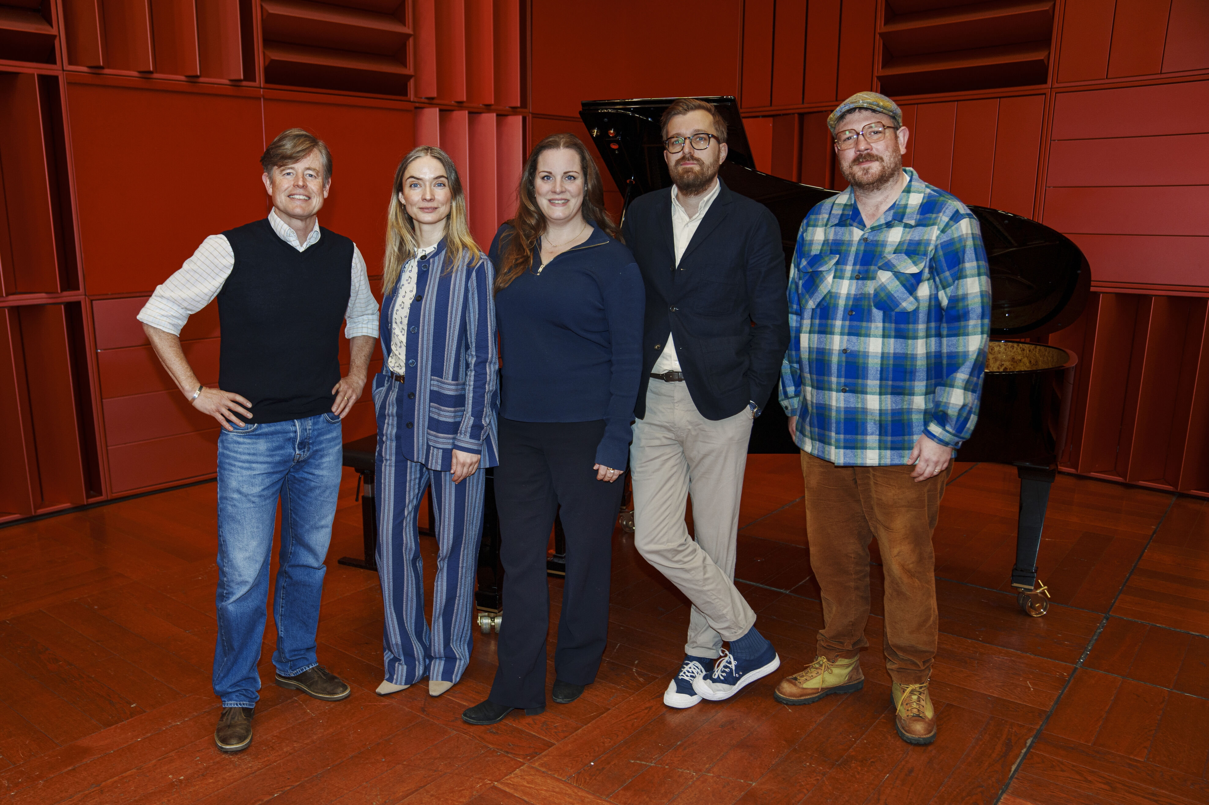 Caspar Phillipson, Neel Rønholt, Lise Baastrup, Rasmus Bruun og Frederik Cilius præsenterede i 2024 anden sæson af "Orkestret" på et pressemøde i DR Koncerthuset i København. (Arkivfoto).