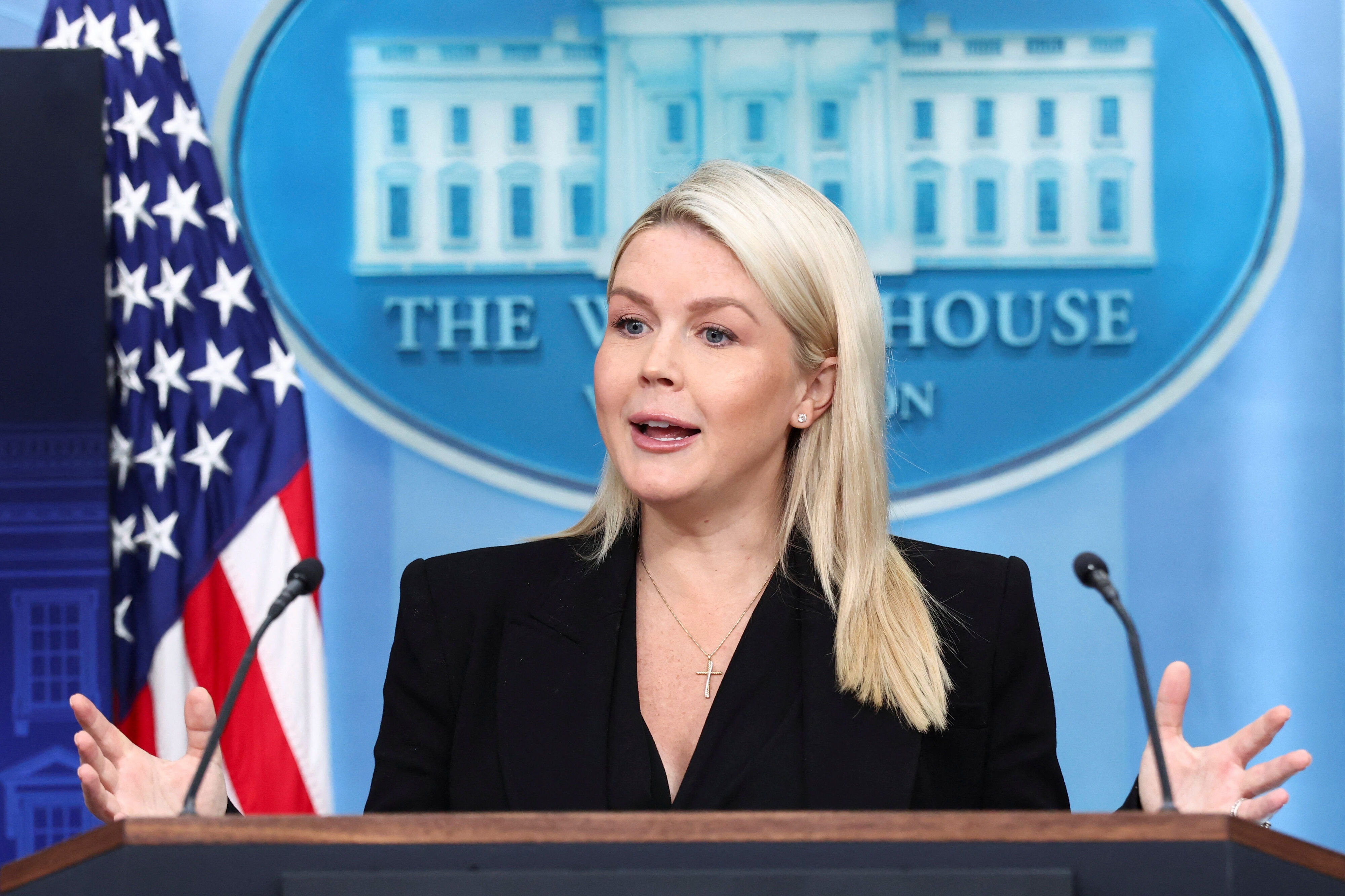 Karoline Leavitt, talsperson for Det Hvide Hus, ønsker ikke at udtrykke nogen holdning om nyt forslag fra Iran på en pressebriefing mandag. Præsident Donald Trump vil "meget snart" tale om forslaget, fortæller hun.