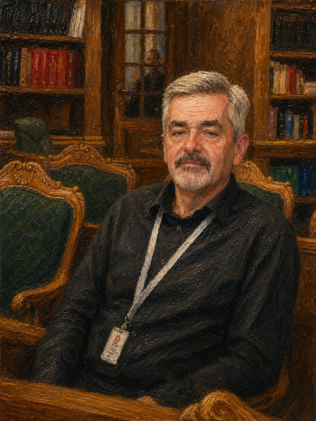 Michael Rosenmark (DD) har med kunstig intelligens lavet et "maleri" af sig selv.