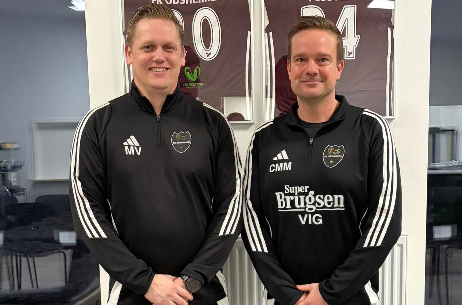 Christian Mainz (th.) sammen med vennen og assistenttræner Mads Vilken.