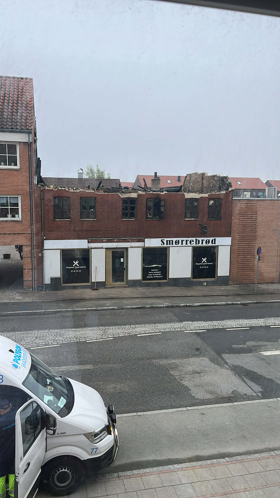 Sådan ser der ud dagen derpå på Næstvedvej.