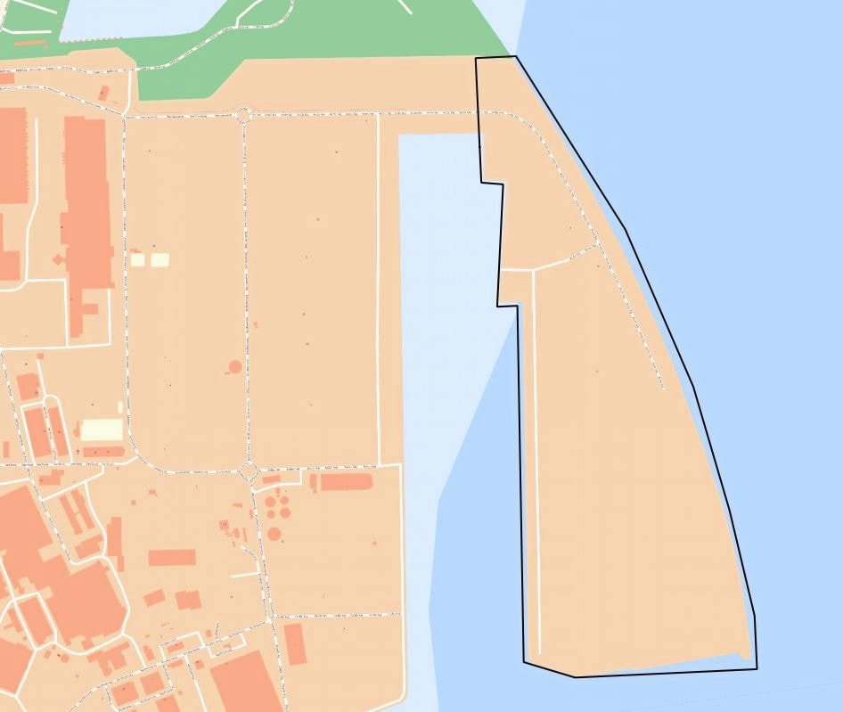 Det er i dette område på havnen, som der fra natten til tirsdag frem til onsdag aften vil være midlertidigt militært område.