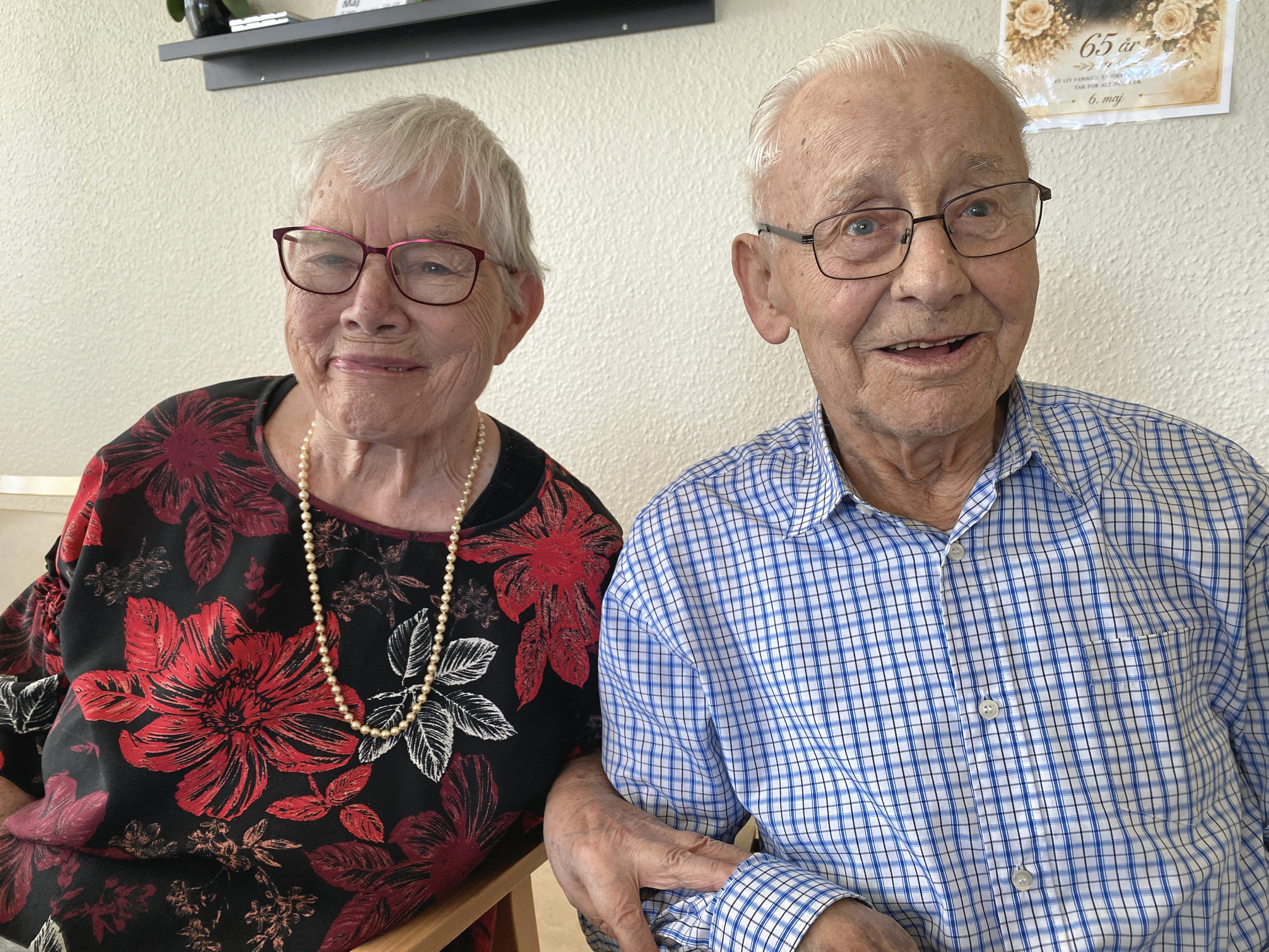 Ellen og Jørgen Rosted Frederiksen fejrede krondiamantbryllup onsdag.