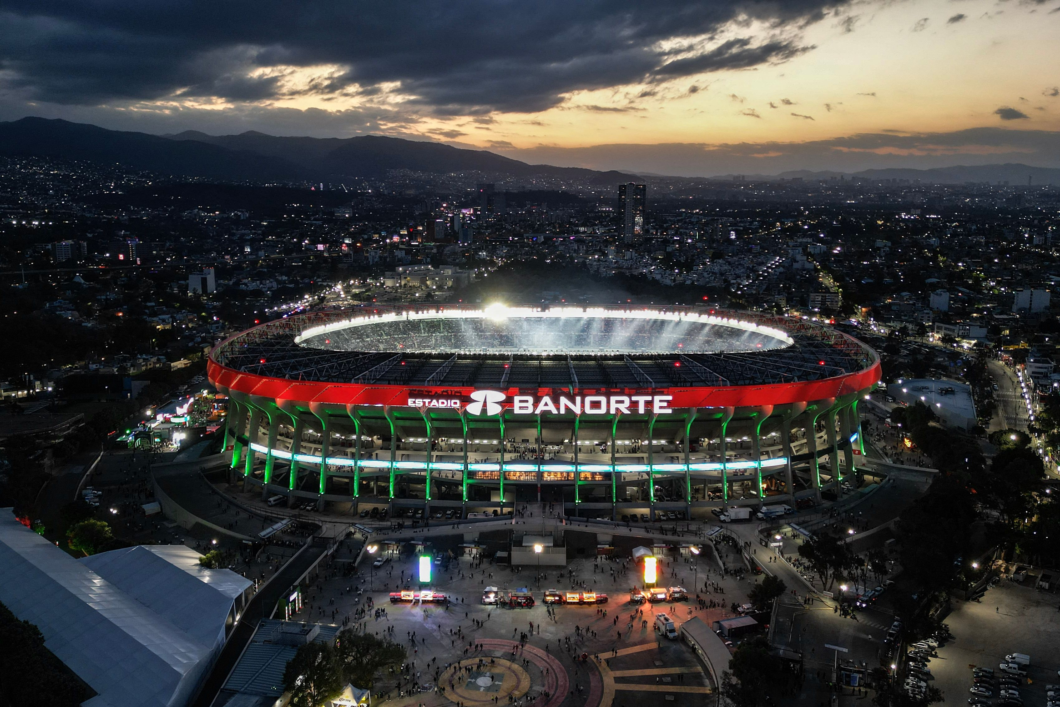 Estadio Azteca i Mexico City skal lægge græs til åbningskampen ved VM i 2026. Stadionet vil være omdøbt til Mexico City Stadium under slutrunden. (Arkivfoto).