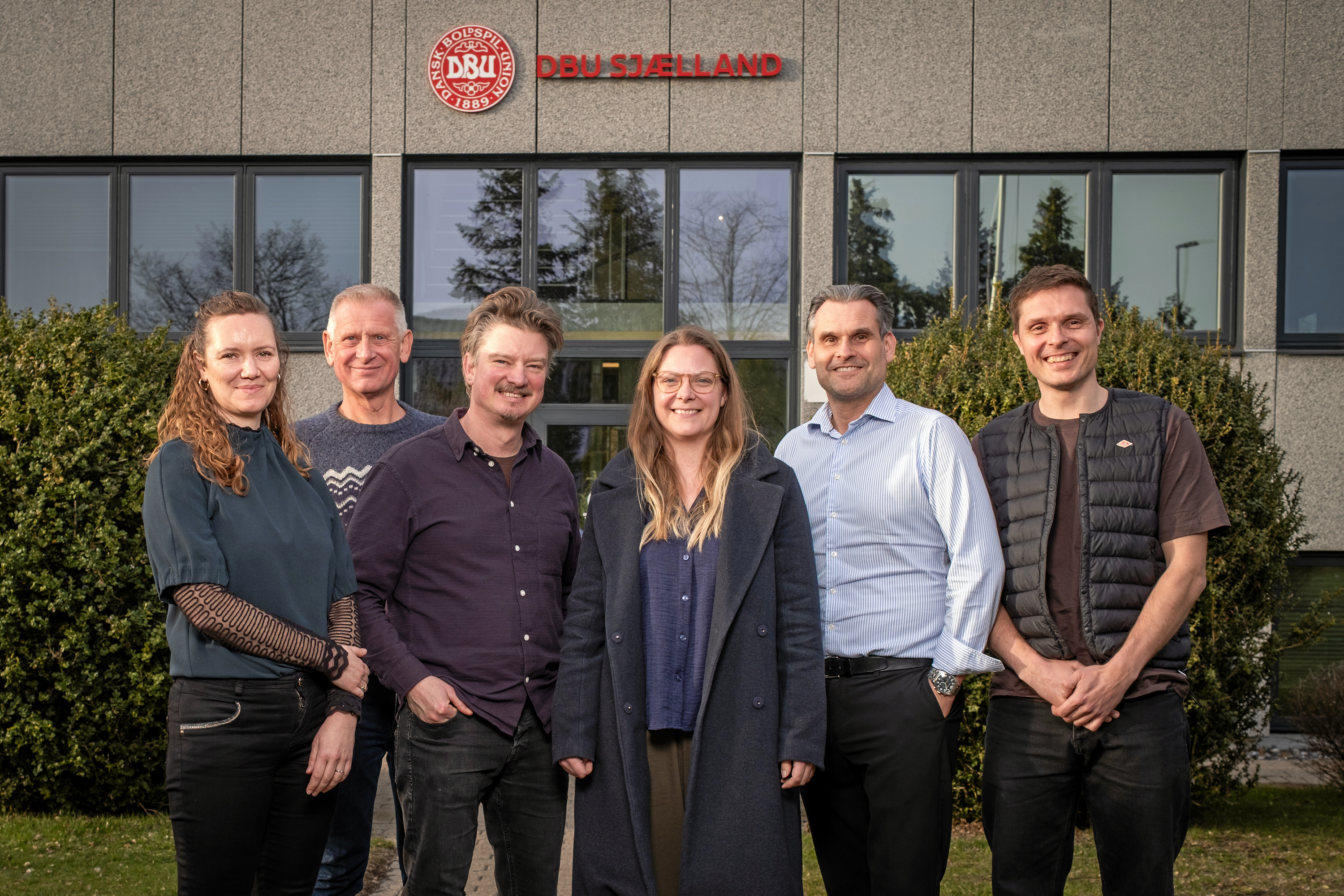 DBU Sjællands advisory board. Fra venstre: Kristina Lind Thrane, Torben Stevold, Jonas Bjørn Whitehorn, Merete Scheelsbeck, Francisco Ortega (formand) samt advisory boardets sekretær Tobias Nick Jensen.