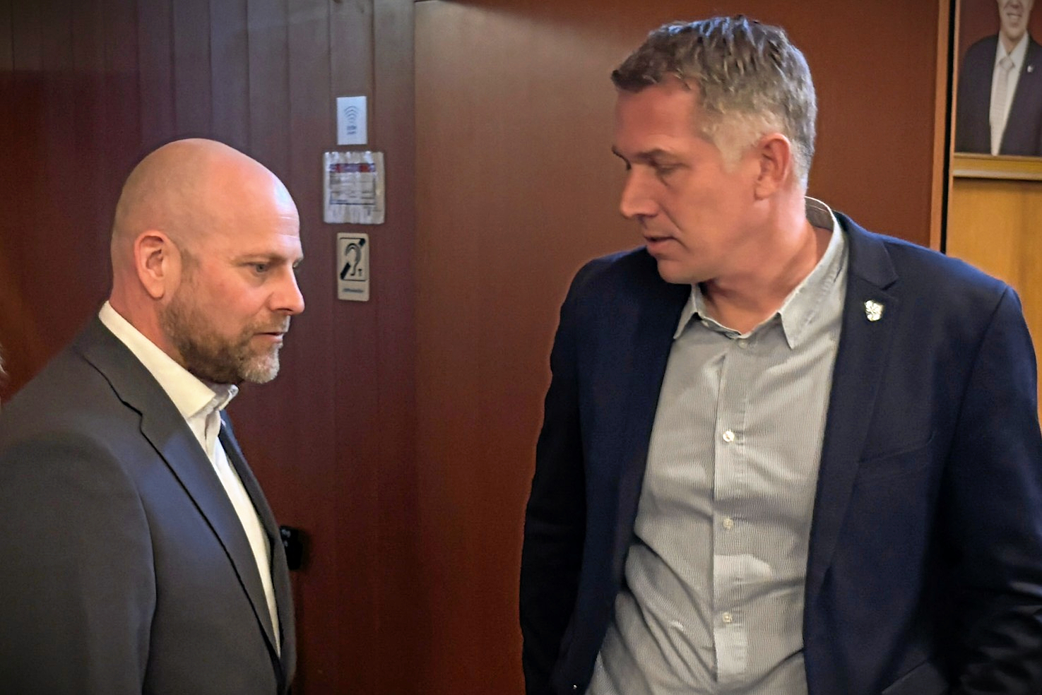 Socialdemokratiets Mikael Smed (tv.) og Venstre-borgmester Michael Seiding Larsen sidder begge i økonomiudvalget.