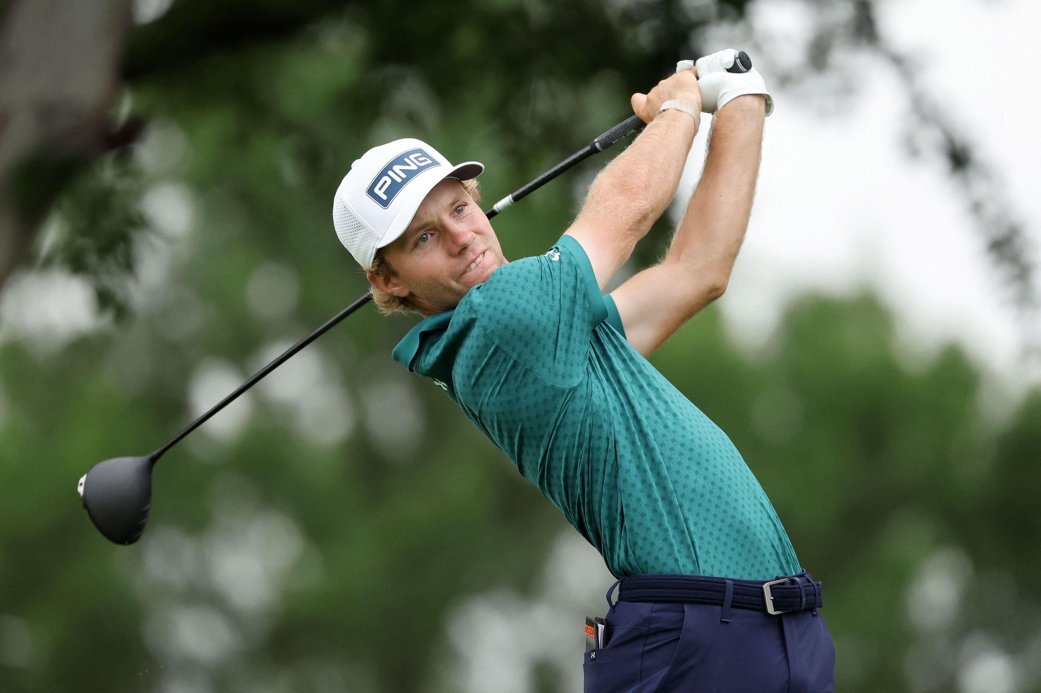 Rasmus Neergaard-Petersen ses her under første runde af The CJ Cup Byron Nelson-turneringen i den amerikanske delstat Texas torsdag. (Arkivfoto).
