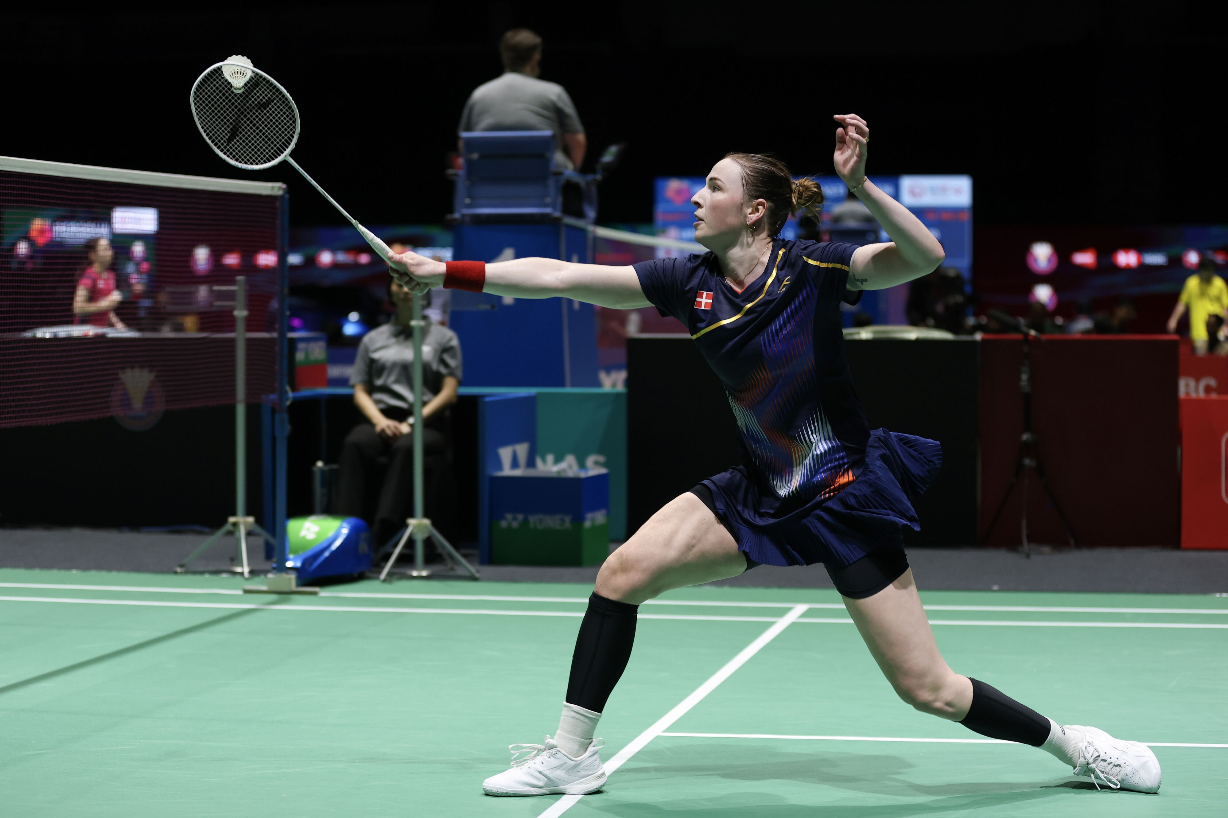 Line Kjærsfeldt var overmatchet gennem stort set hele opgøret mod Ratchanok Intanon. (Arkivfoto).