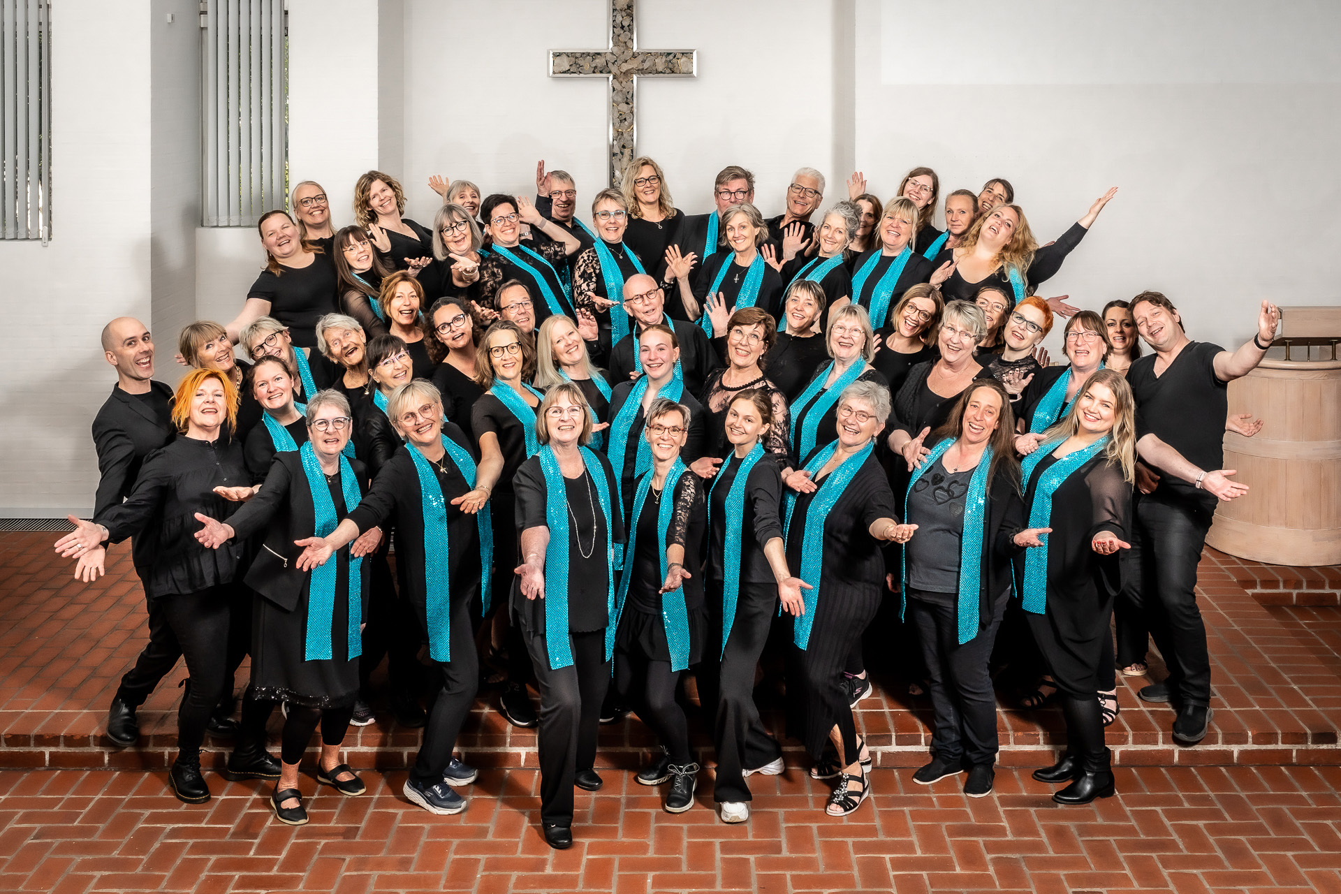 Koret øver hver mandag fra klokken 19.00 til 21.30 i Solrød Strandkirke.