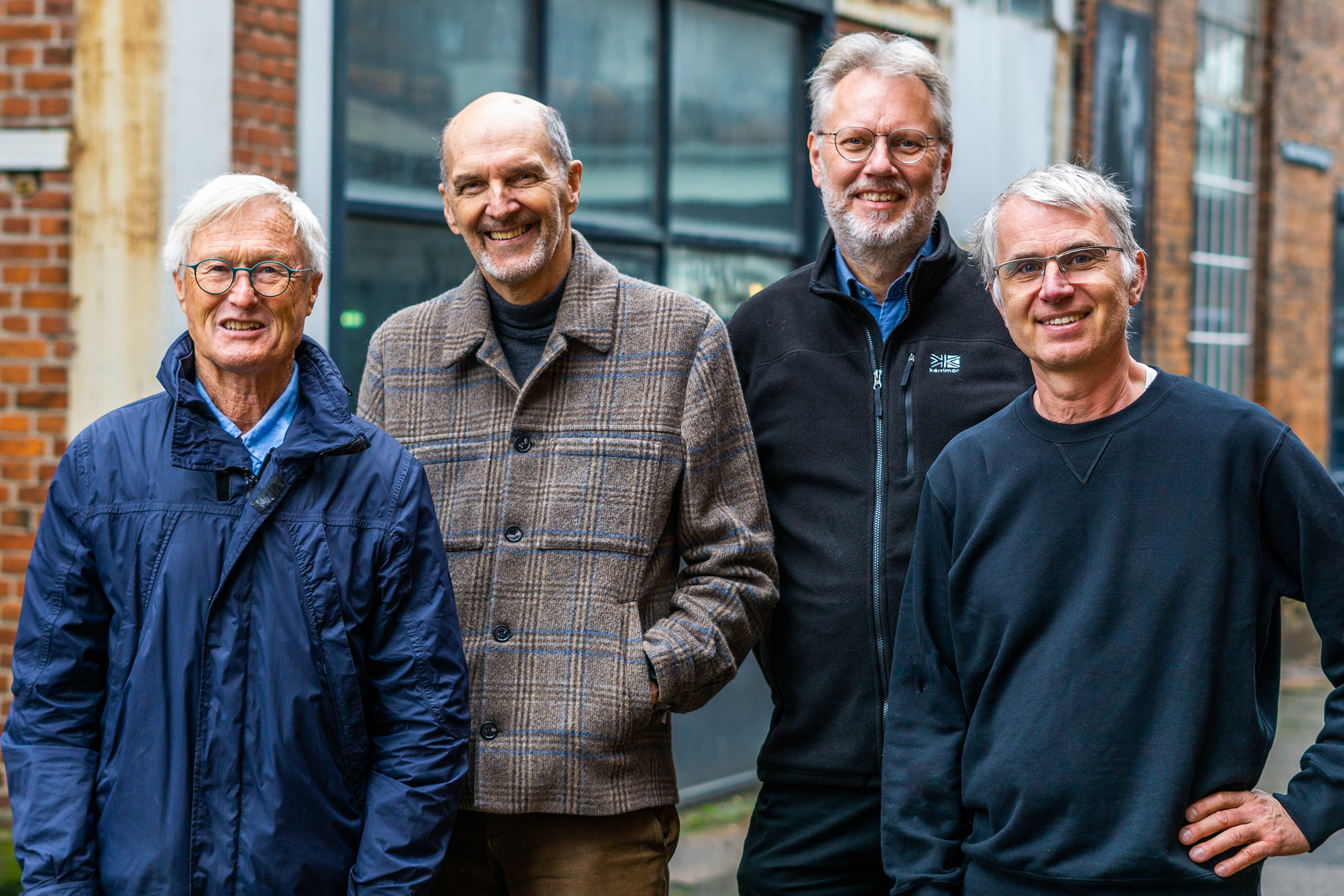 Jubilæumsforeningen Helsingør Bybevaring består af fire medlemmer. Fra venstre Per Godtfredsen, Finn Strabo, Morten Hjertholm og Søren Schandorf.