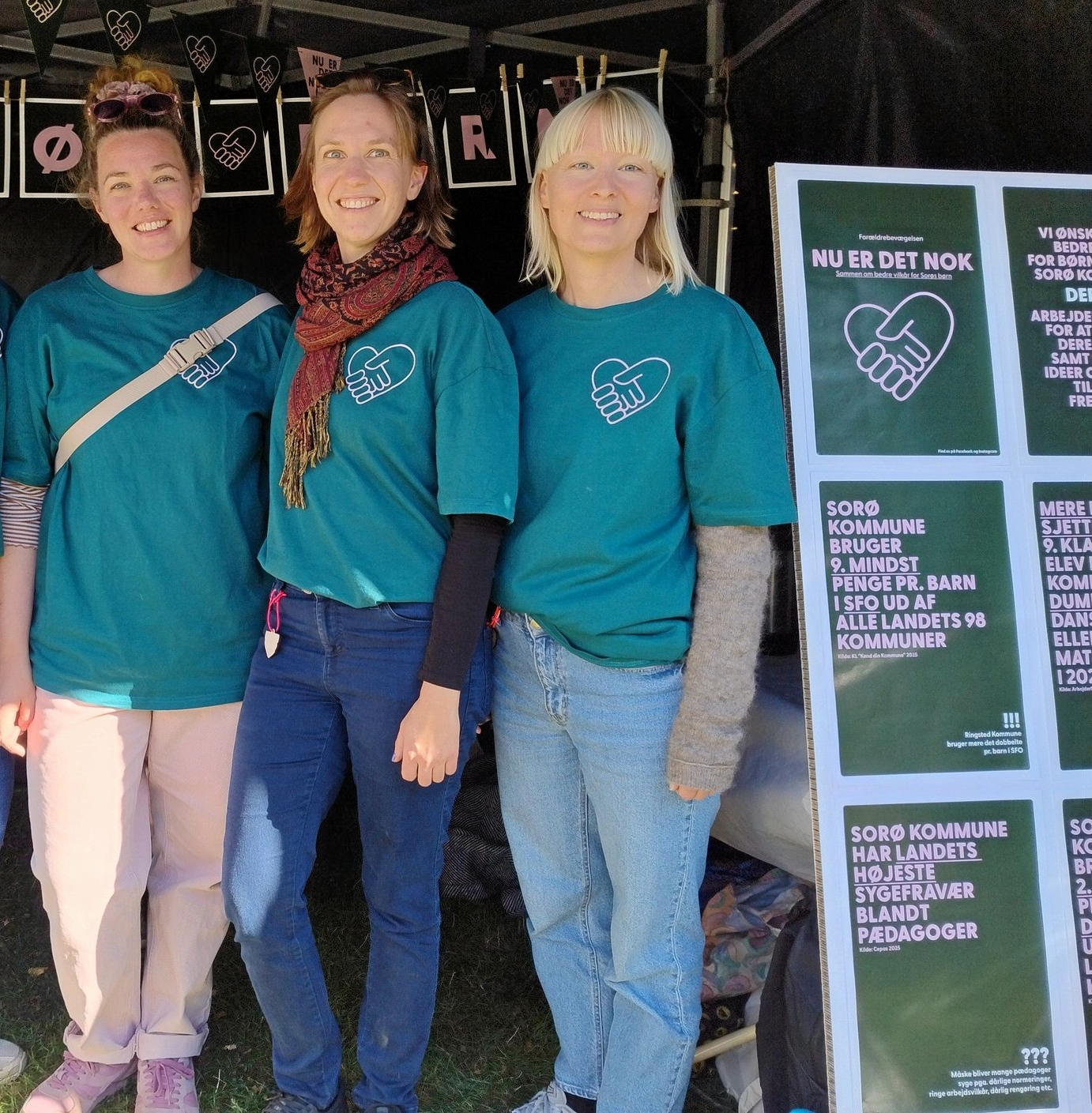 Forældrebevægelsen NU ER DET NOKs styregruppe. Fra venstre Heidi Jacobsgaard Schøbel, Nina Lave og Maja Klostergaard