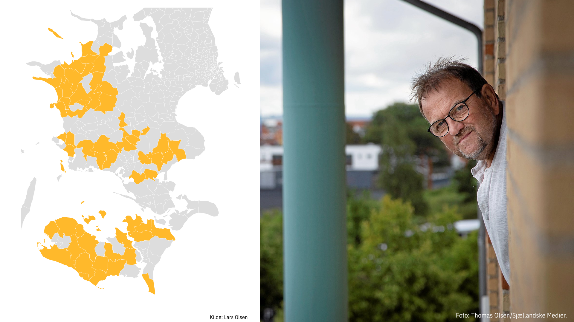Dansk Folkeparti, Danmarksdemokraterne og Borgernes parti fik mindst 30 procent af stemmerne 70 valgsteder på Sjælland, viser optælling fra forfatter Lars Olsen.
