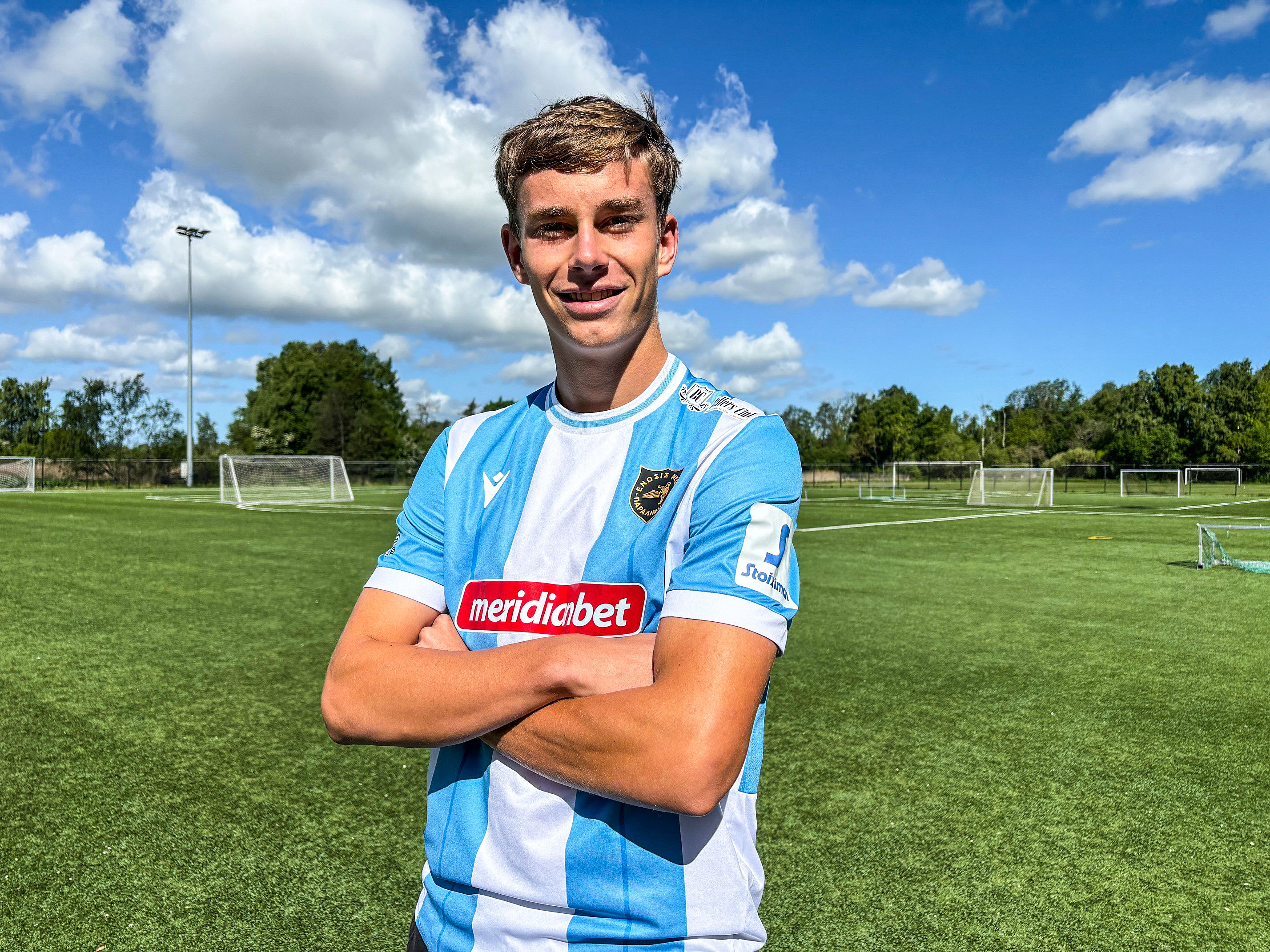Jonas Goldschadt for en stund tilbage i vante omgivelser på banerne i Ganløse, hvor det hele startede for cirka 13 år siden. Nu er han professionel fodboldspiller for den cypriotiske klub, EN Paralimni FC.