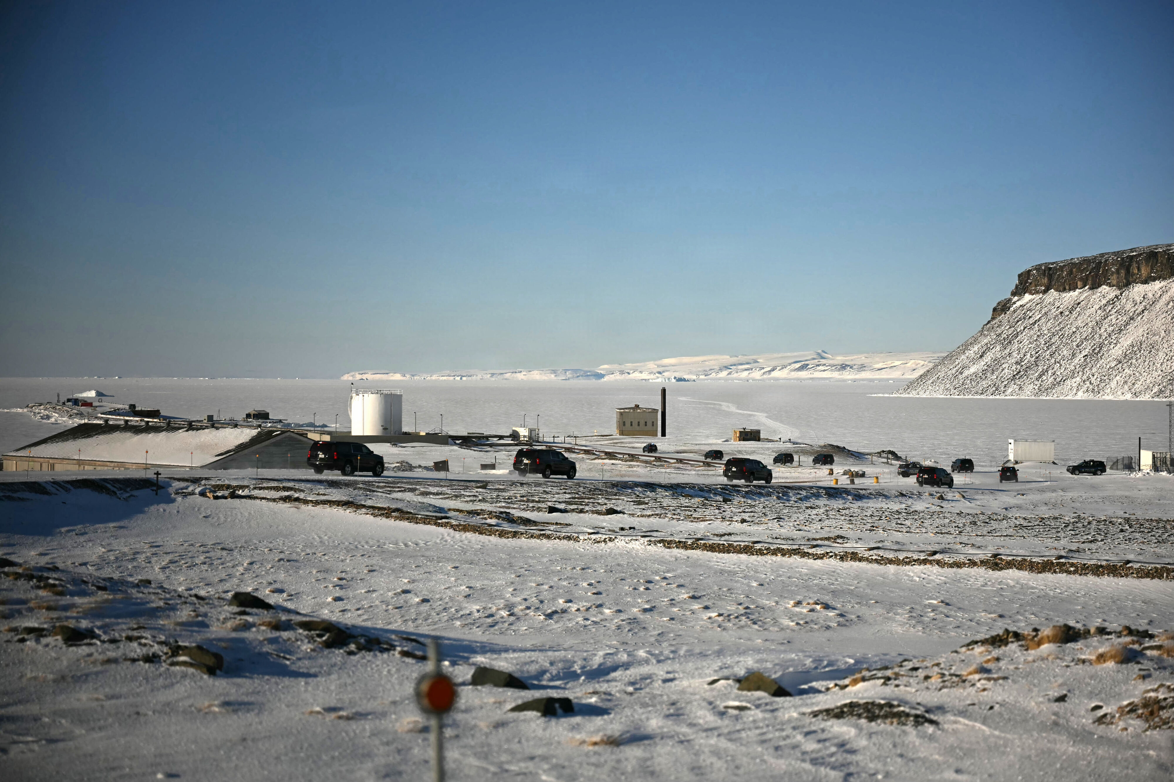 Pituffik Space Base, der tidligere var kendt som Thule-basen, er i øjeblikket USA's eneste militærbase i Grønland. Den er placeret på Grønlands nordvestlige kyst. (Arkivfoto).