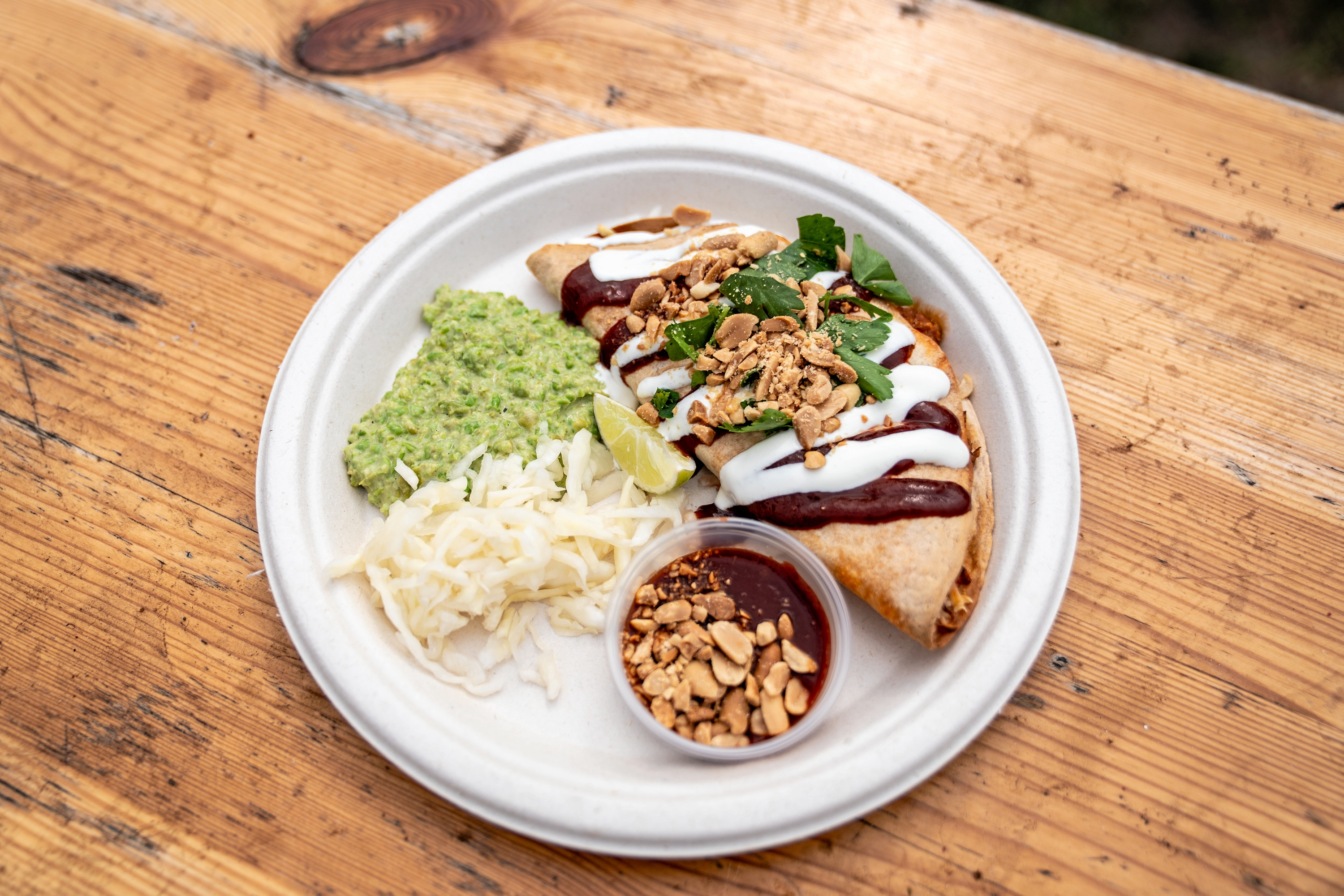 Meyers quesadilla er et nyt skud på festivalens vegetarstamme, og den leverer glimrende velsmag. - Palle Demant Meyers quesadilla er et nyt skud på festivalens vegetarstamme, og den leverer glimrende velsmag.