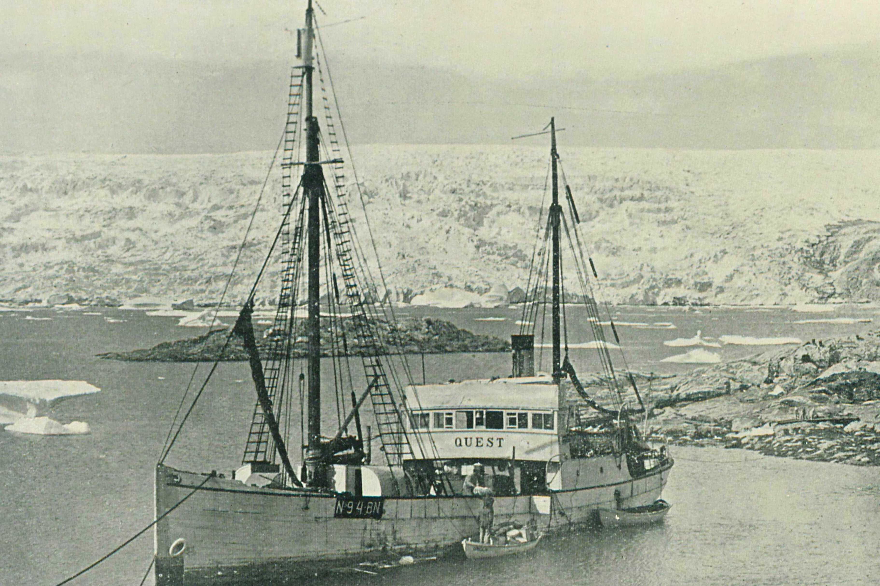 Det er blandt andet skibet "Quest", som Annamaiya Norling skal på jagt efter. Det blev brugt af den berømte britiske polarforsker Ernest Shackleton. (Arkivfoto).