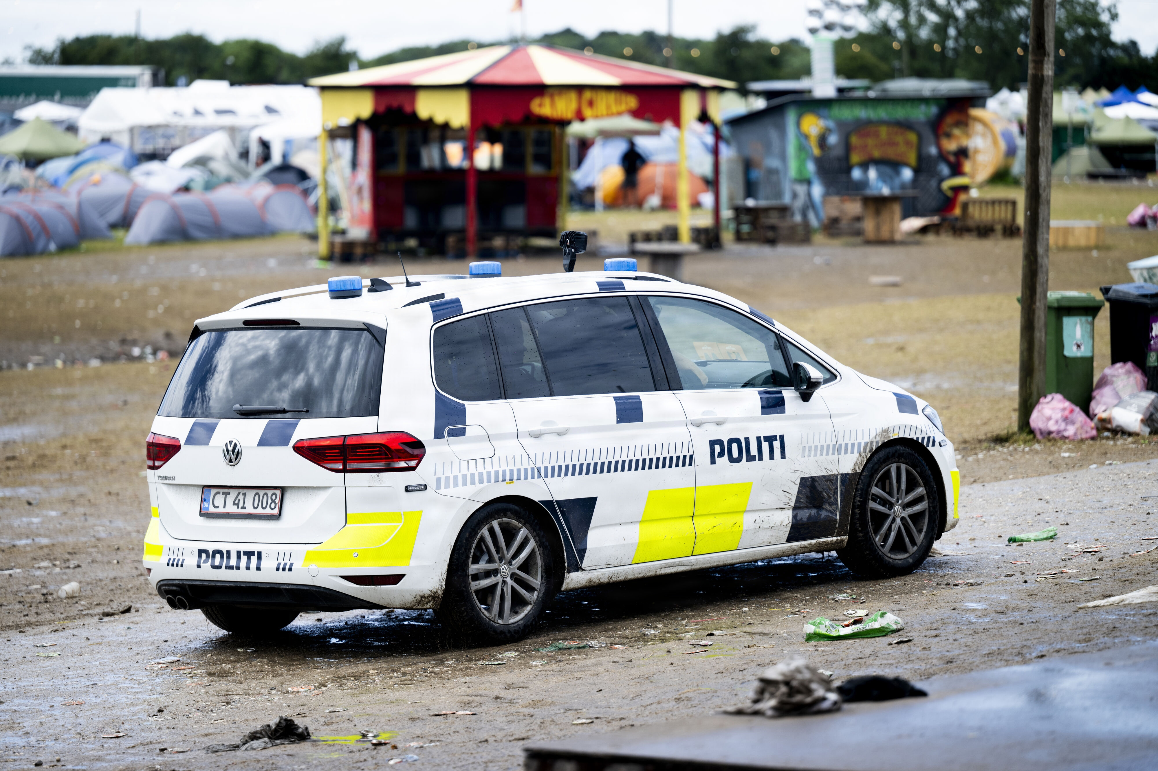 Midt- og Vestsjællands Politi er hvert år til stede med patruljer på Roskilde Festival, her er det ved festivalen i 2024. (Arkivfoto).