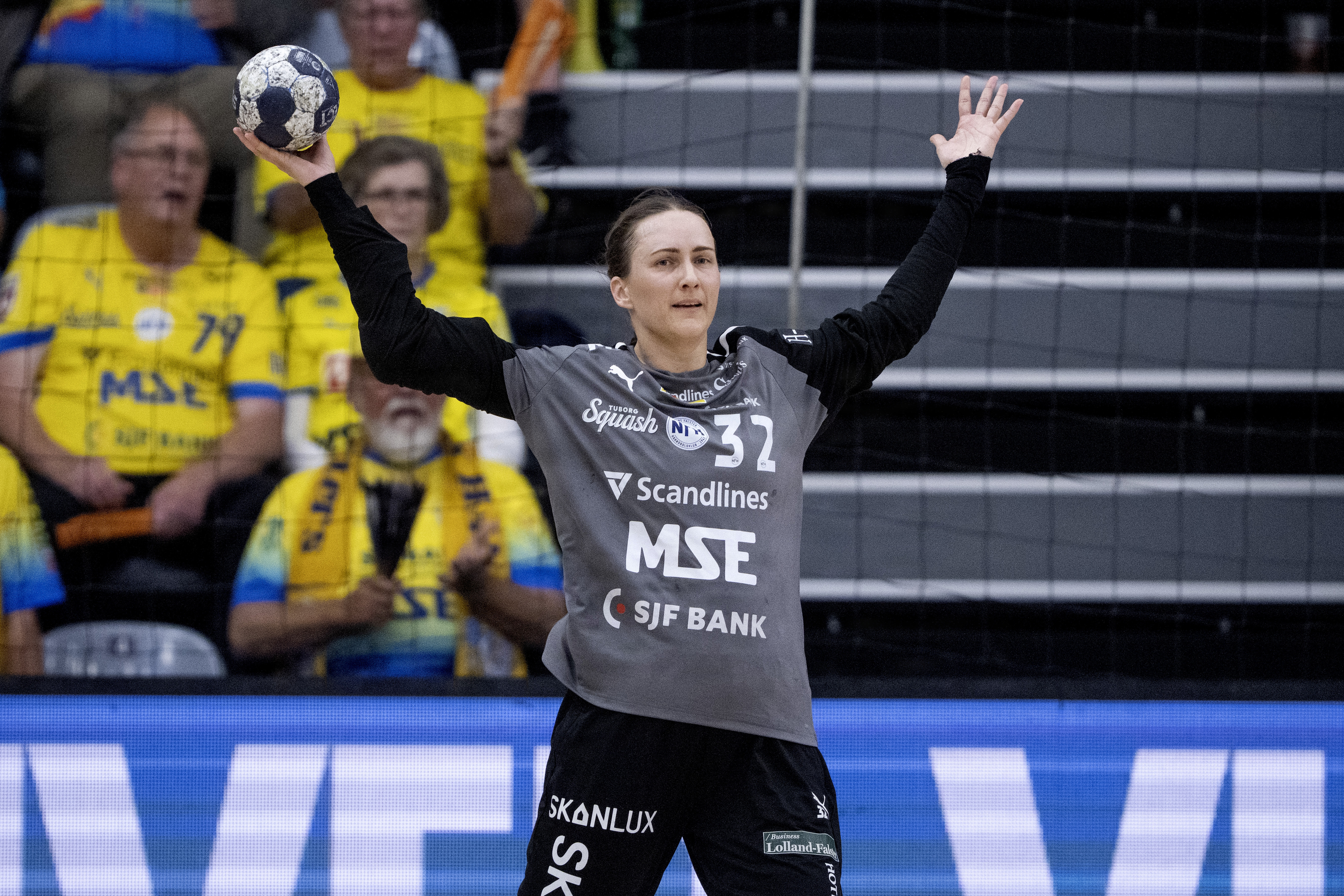 Cecilie Greve i sin næstsidste kamp i karrieren - semifinalen mellem Odense og Nykøbing midt i maj.