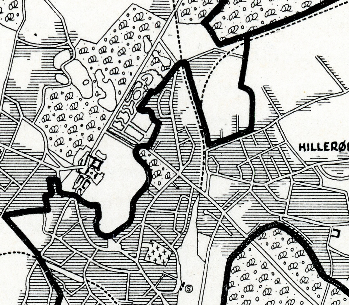 Udsnit af bykort fra 1930’erne. Granbakken og Møllebakken var en del af Frederiksborg Slotssogn. Bygrænsen gik midt på Jespervej. - Lokalhistorie Arkiv Hillerød Udsnit af bykort fra 1930’erne. Granbakken og Møllebakken var en del af Frederiksborg Slotssogn. Bygrænsen gik midt på Jespervej.