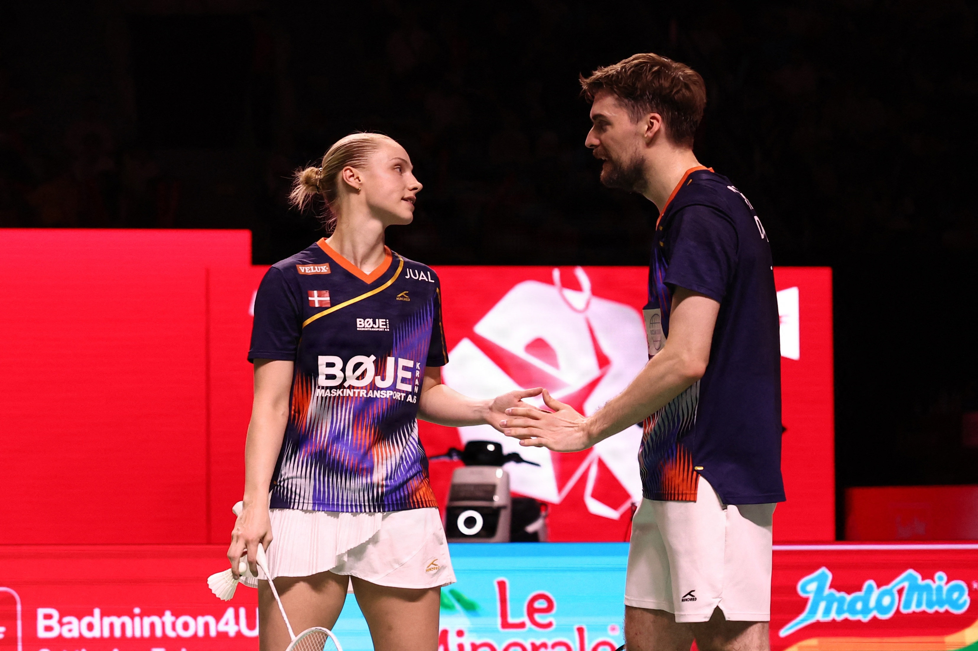 Alexandra Bøje og Mathias Christiansen fandt fredag slet ikke det flotte niveau, som makkerparret har haft i det meste af 2026. (Arkivfoto).