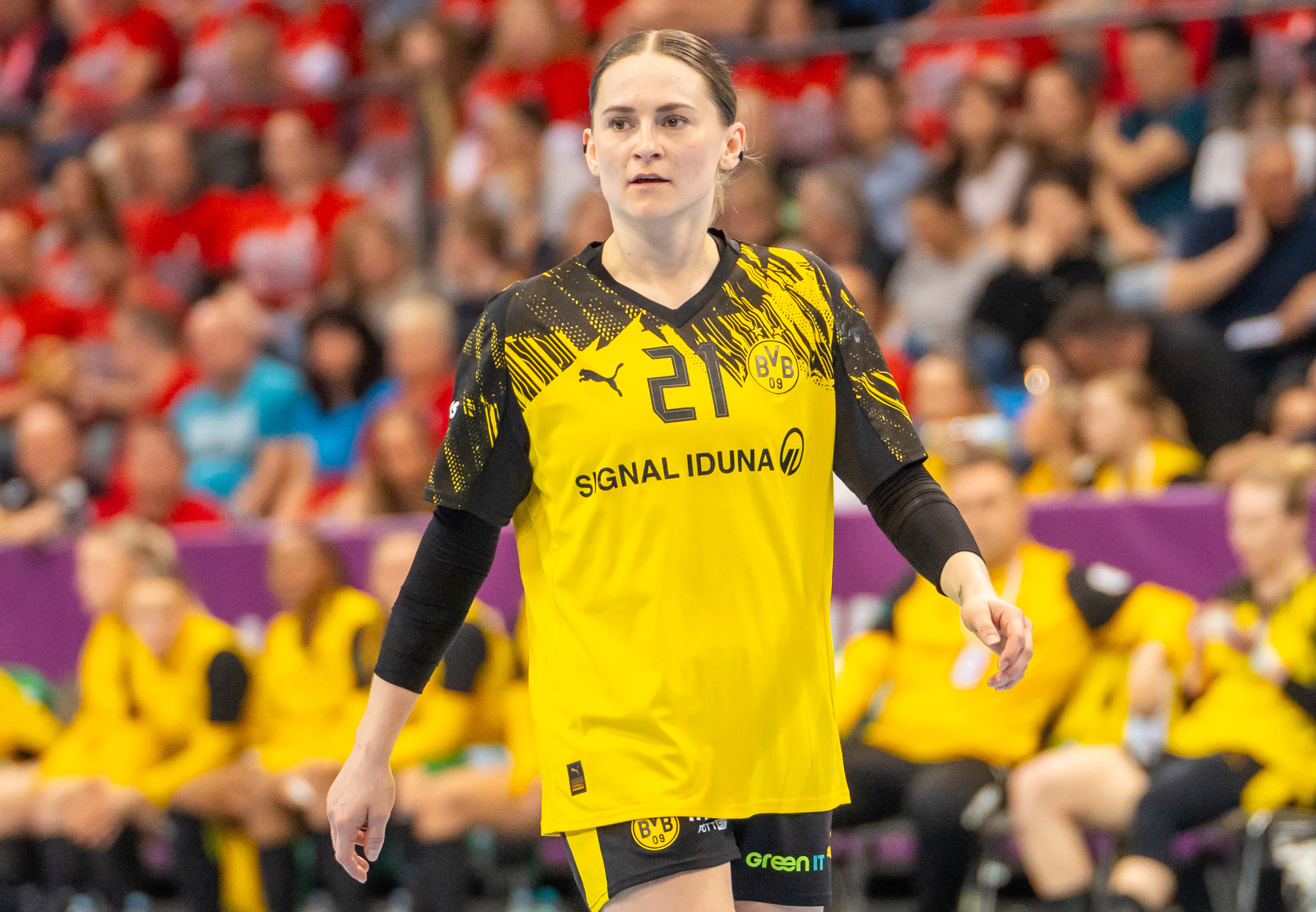Kaja Kamp fra sin tid i Dortmund. Nu er hun tilbage i Danmark og klar til at tørne ud for HØJ.