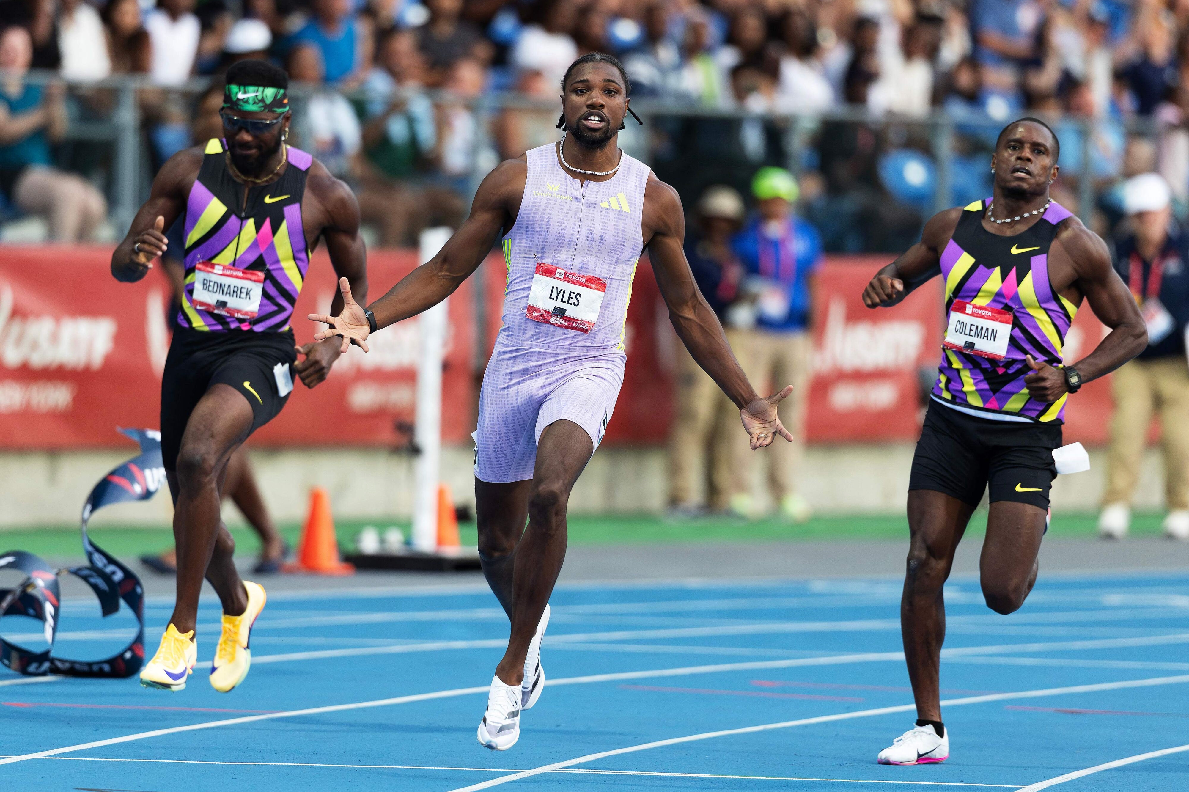 Noah Lyles sprintede sig til titlen som amerikansk mester på 100-meteren, og samtidig satte han årsbedste i verden på distancen.