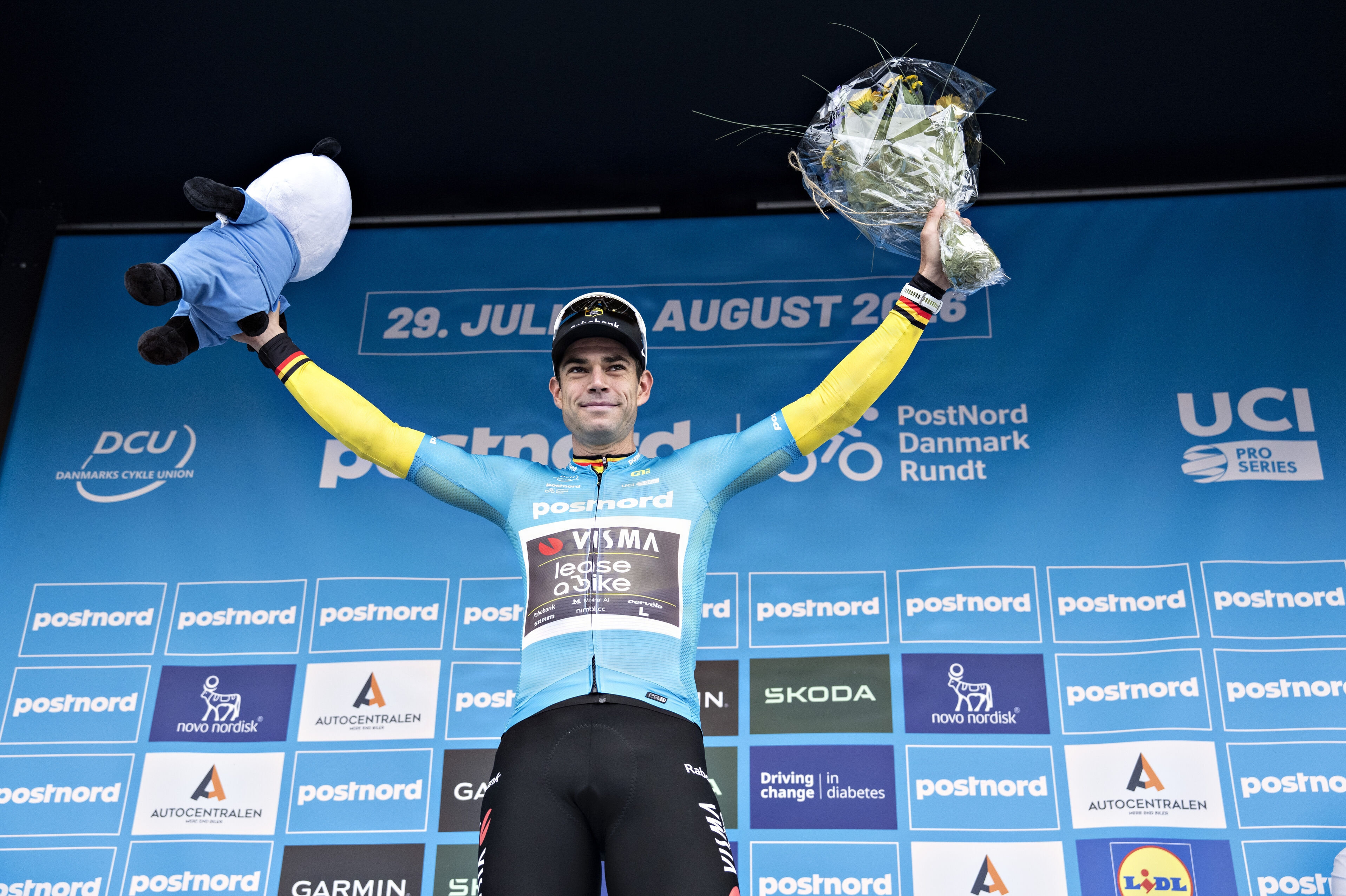 Wout van Aert har vundet alle tre etaper indtil videre ved årets PostNord Danmark Rundt.
