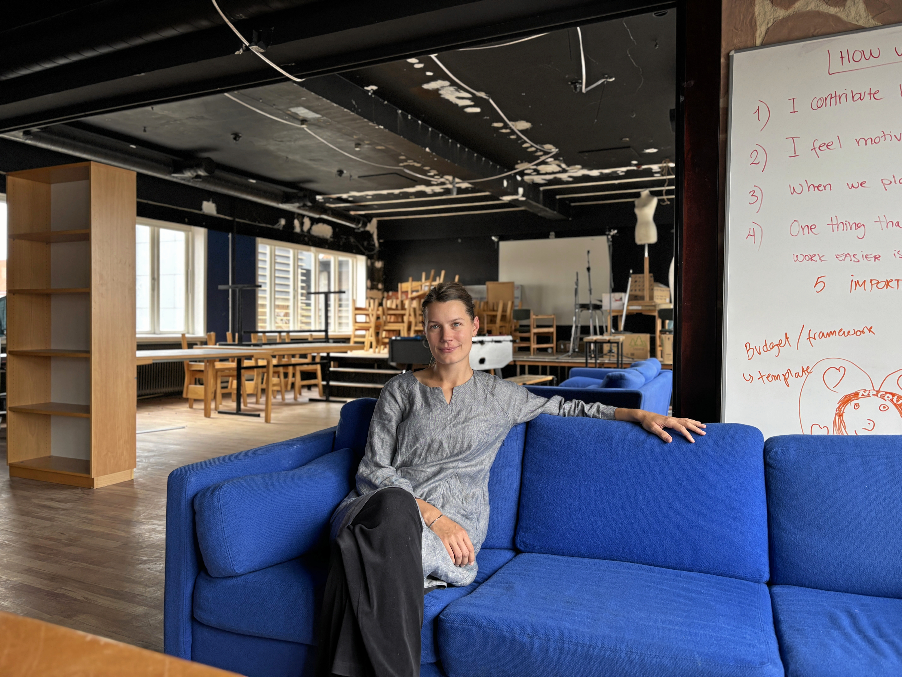 Nicoline Saga Borup Brydesen, daglig leder af ungehuset Luma. Luma har været igennem en større renovering, og her skal uddannelsernes studiestartsfest holdes den 11. september.