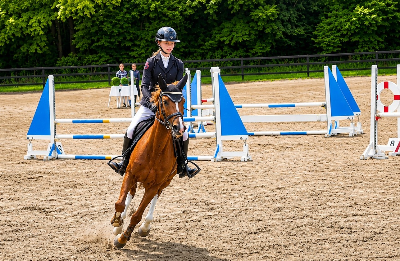 14-årige Viola Sofia Herrmann Eliesen og ponyen Rålandgårds Dalgas blev sjællandsmester i spring.