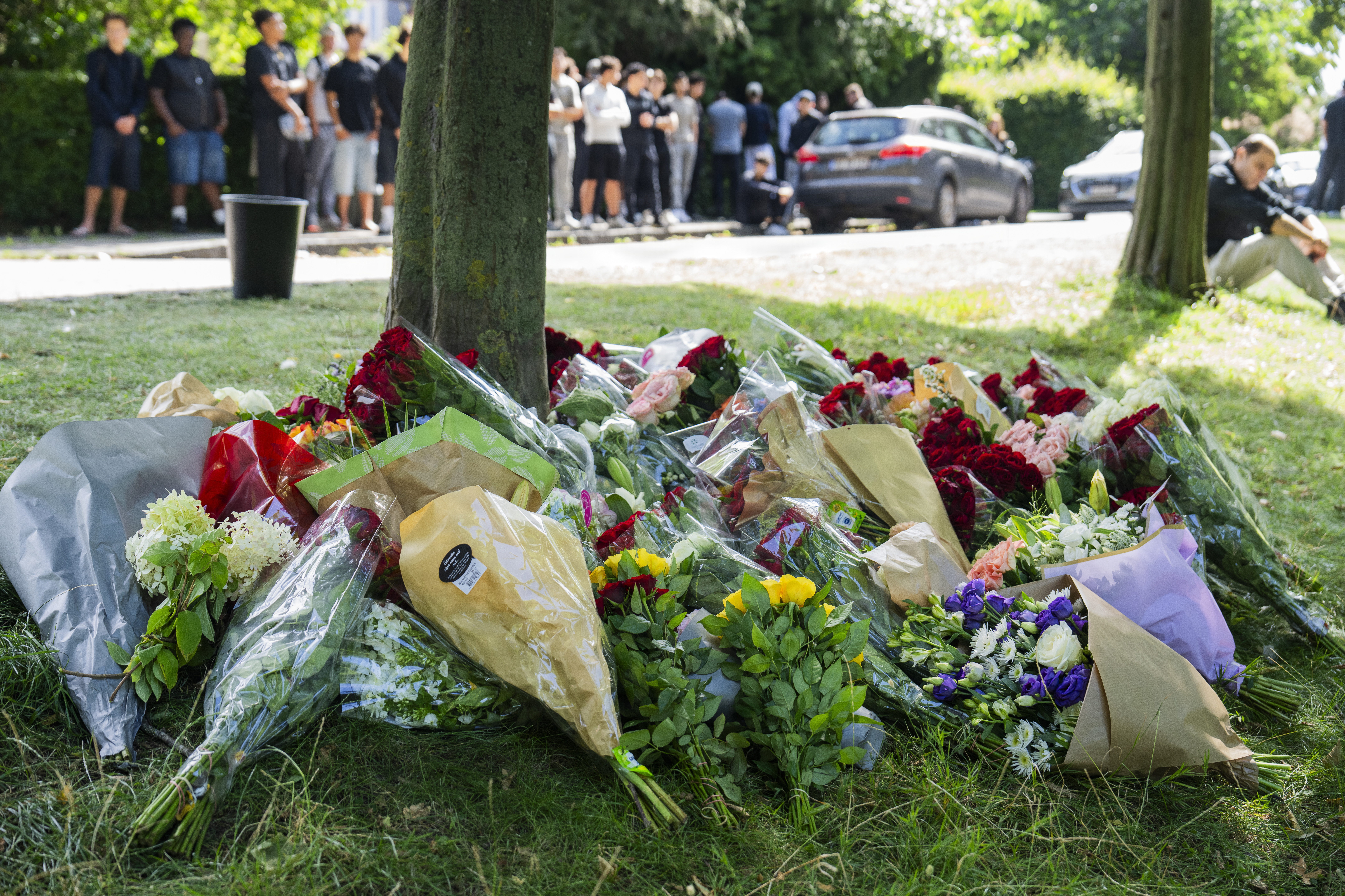 Blomster i Folkeparken til minde om den afdøde 16-årige. Knivdrabet til puttefesten i Roskilde er udtryk for en problematisk knivkultur, mener skribenten.