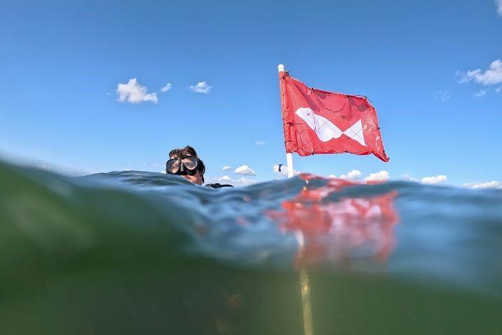 Her 'hejses' det røde fiskeflag i Isefjorden.