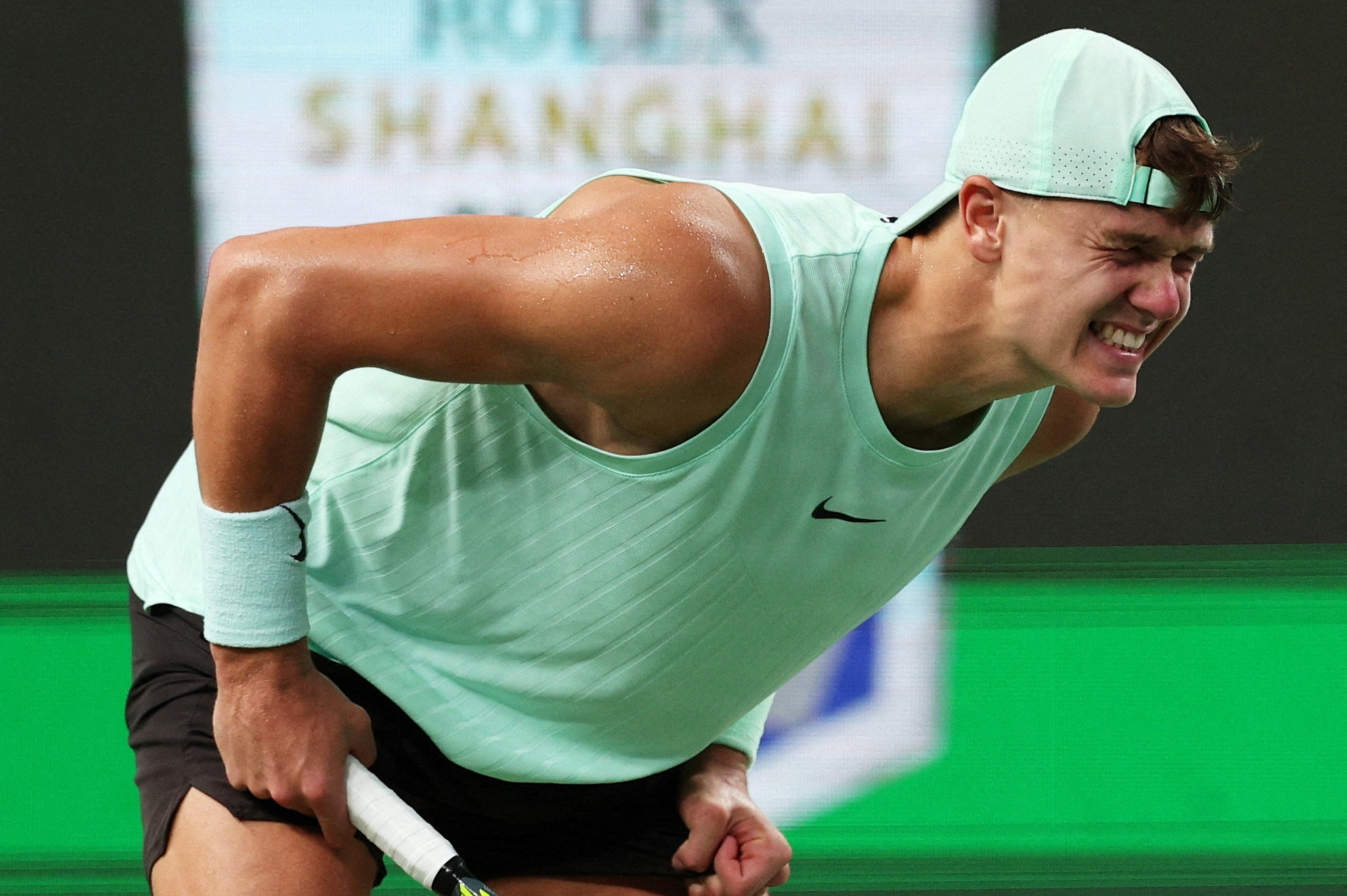 Holger Rune rev i oktober sidste år sin akillessene over. Det bliver altså ikke til US Open i New York, at han får comeback. (Arkivfoto).