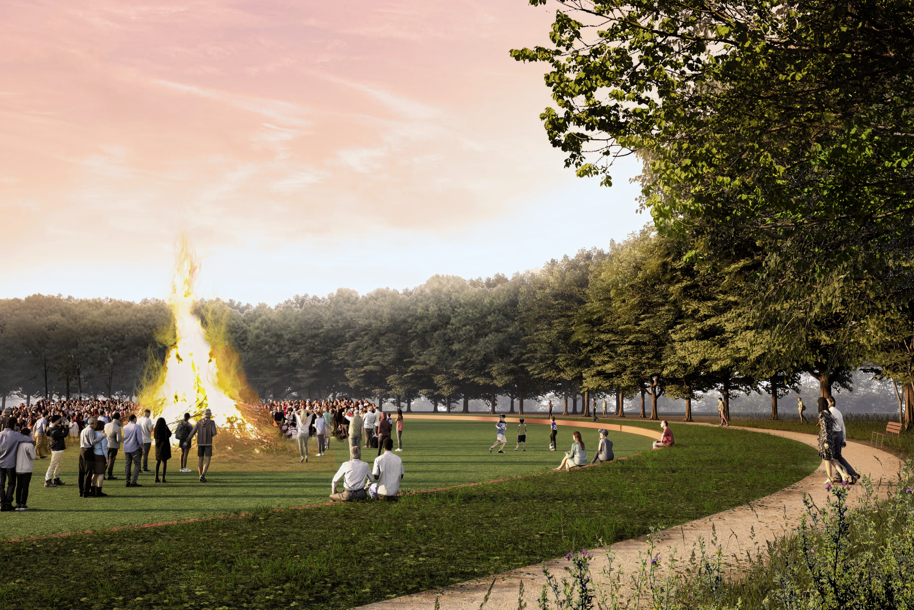 Her er det en visualiseringer af den nye folkepark i Taastrup.